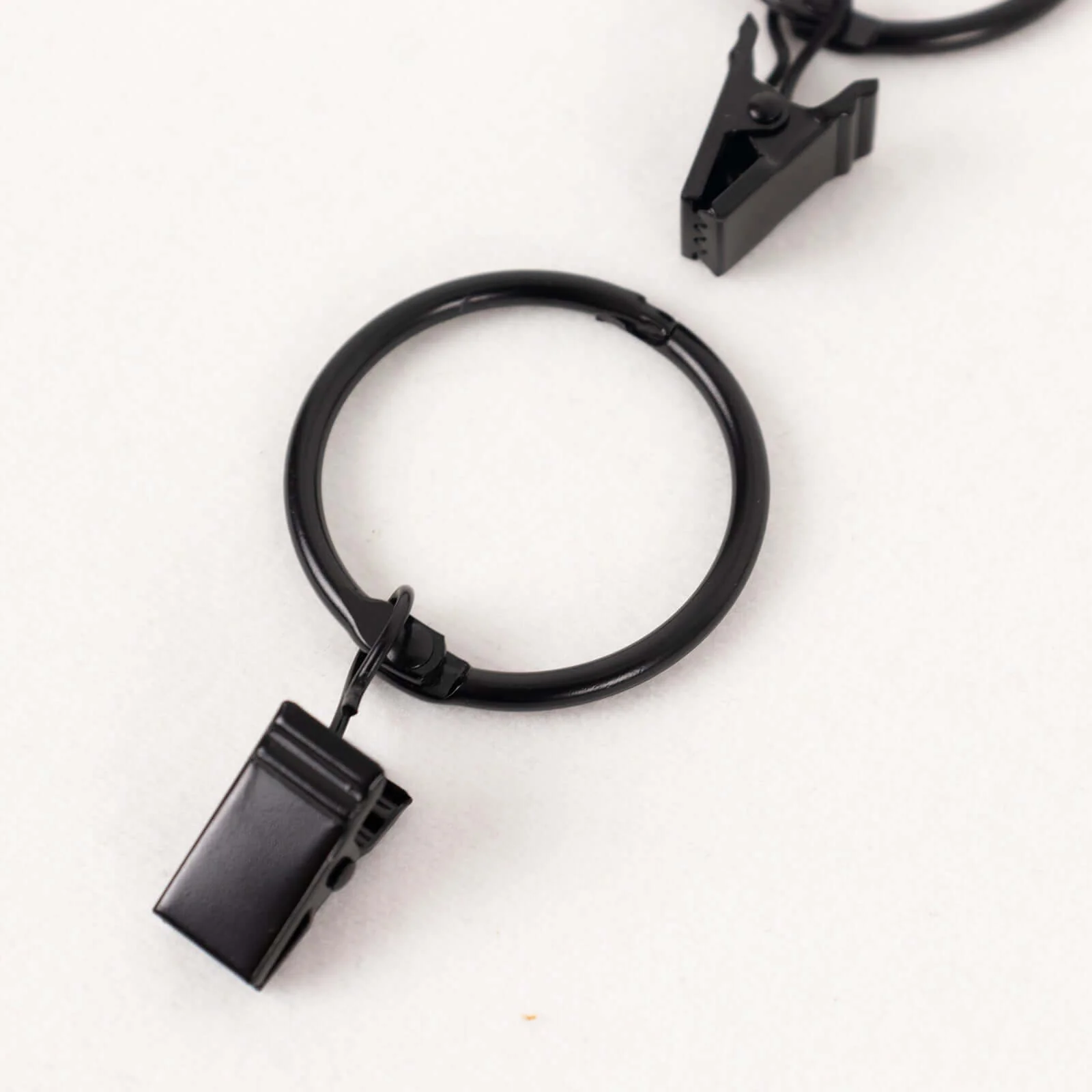 50 Pack Black Metal Openable Drapery Curtain Rings with Clips, Heavy Duty Rustproof Backdrop Clip Hangers - 1.5" - Image 5