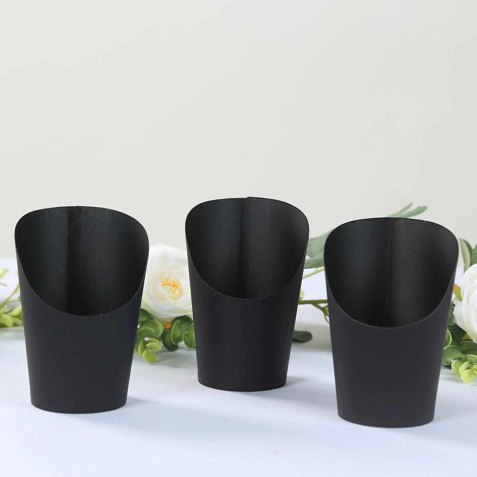 50-Pack Black Paper Popcorn Box Snack Cups 14oz, Disposable Appetizer Cone Cups - Sturdy and Food Grade - Image 6