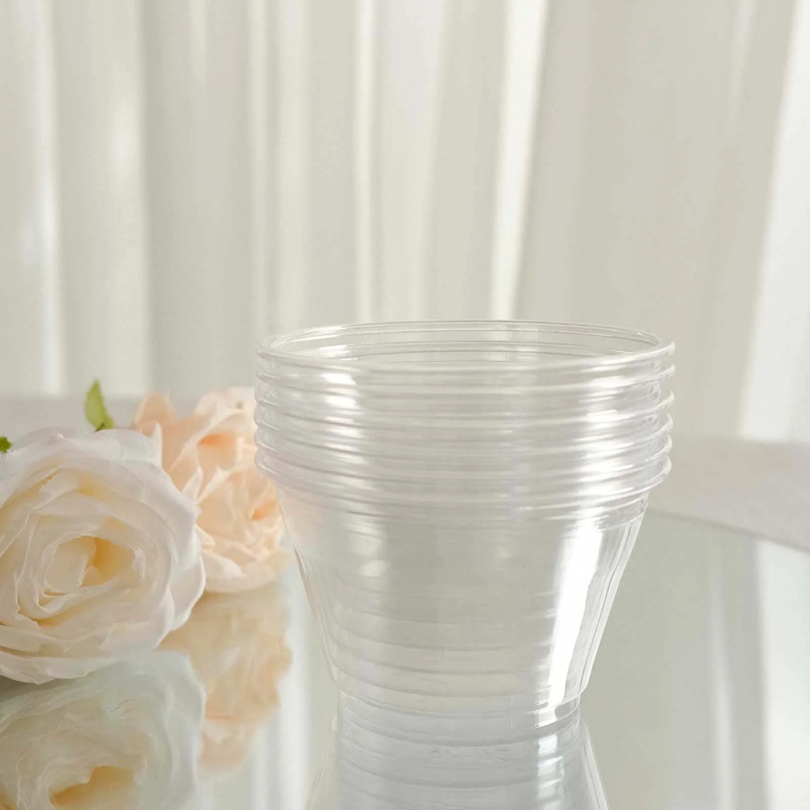 50-Pack Clear Dome Lid Plastic Dessert Parfait Cups 7oz, Disposable Pudding Ice Cream Fruit Cups - Durable Design - Image 2