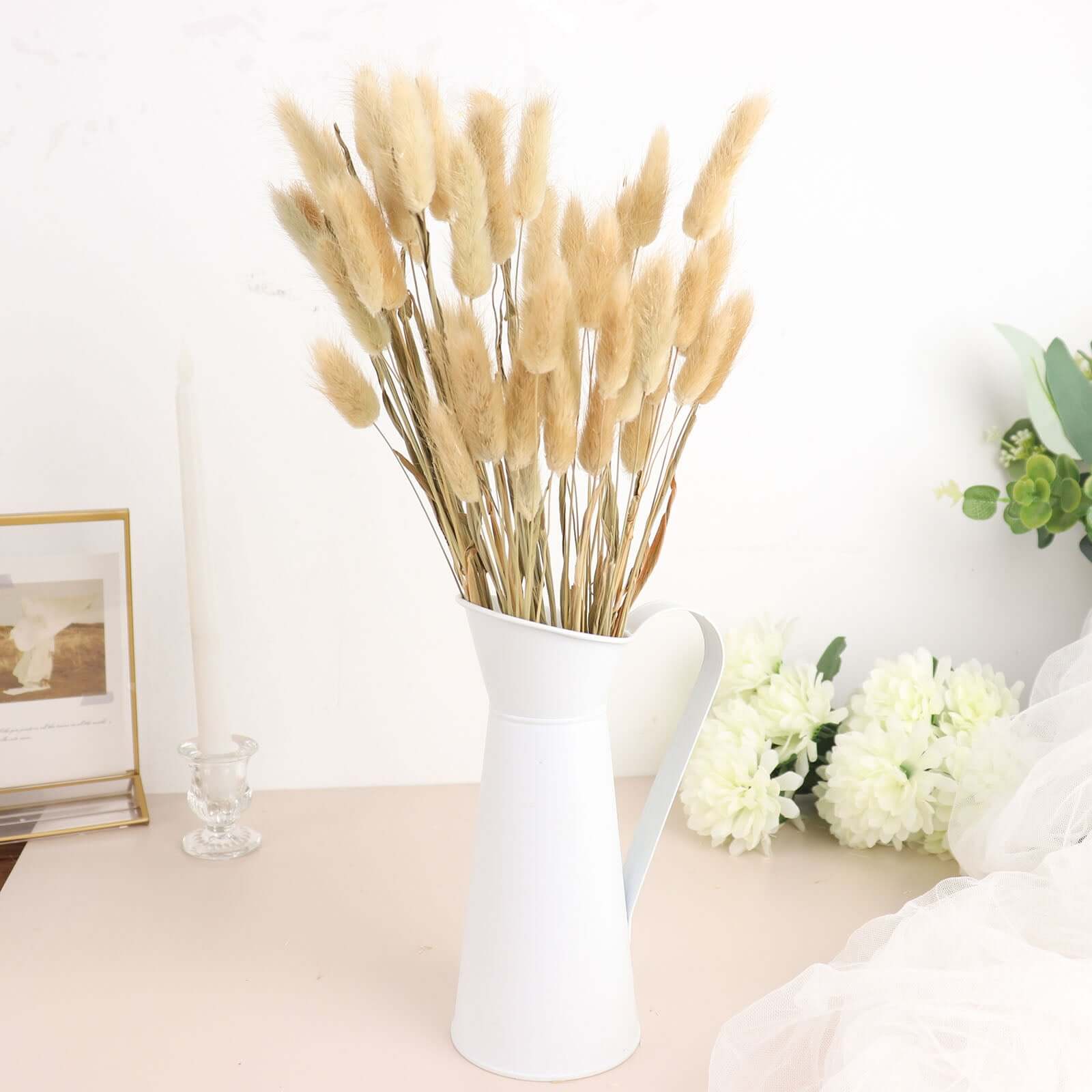 50-Pack Dried Bunny Tail Grass 15" Natural - Fluffy Lagurus Ovatus Rabbit Tail Ornamental Grass - Image 13