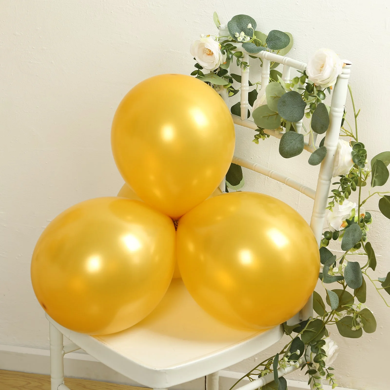 50 Pack Gold Biodegradable Balloons, Eco-friendly Thickened Extra Strong Latex Helium Party Balloons - 12" - Image 2