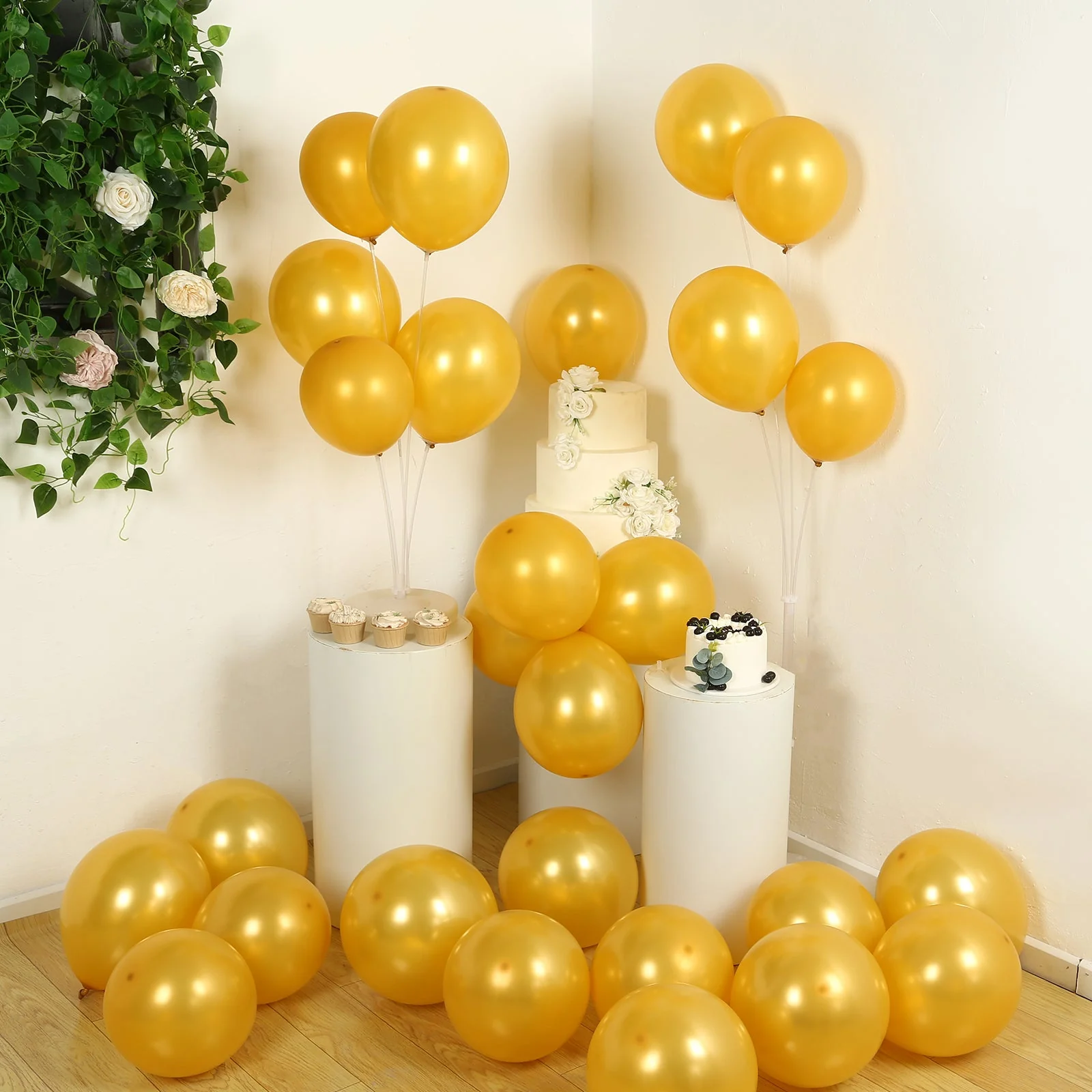 50 Pack Gold Biodegradable Balloons, Eco-friendly Thickened Extra Strong Latex Helium Party Balloons - 12" - Image 8
