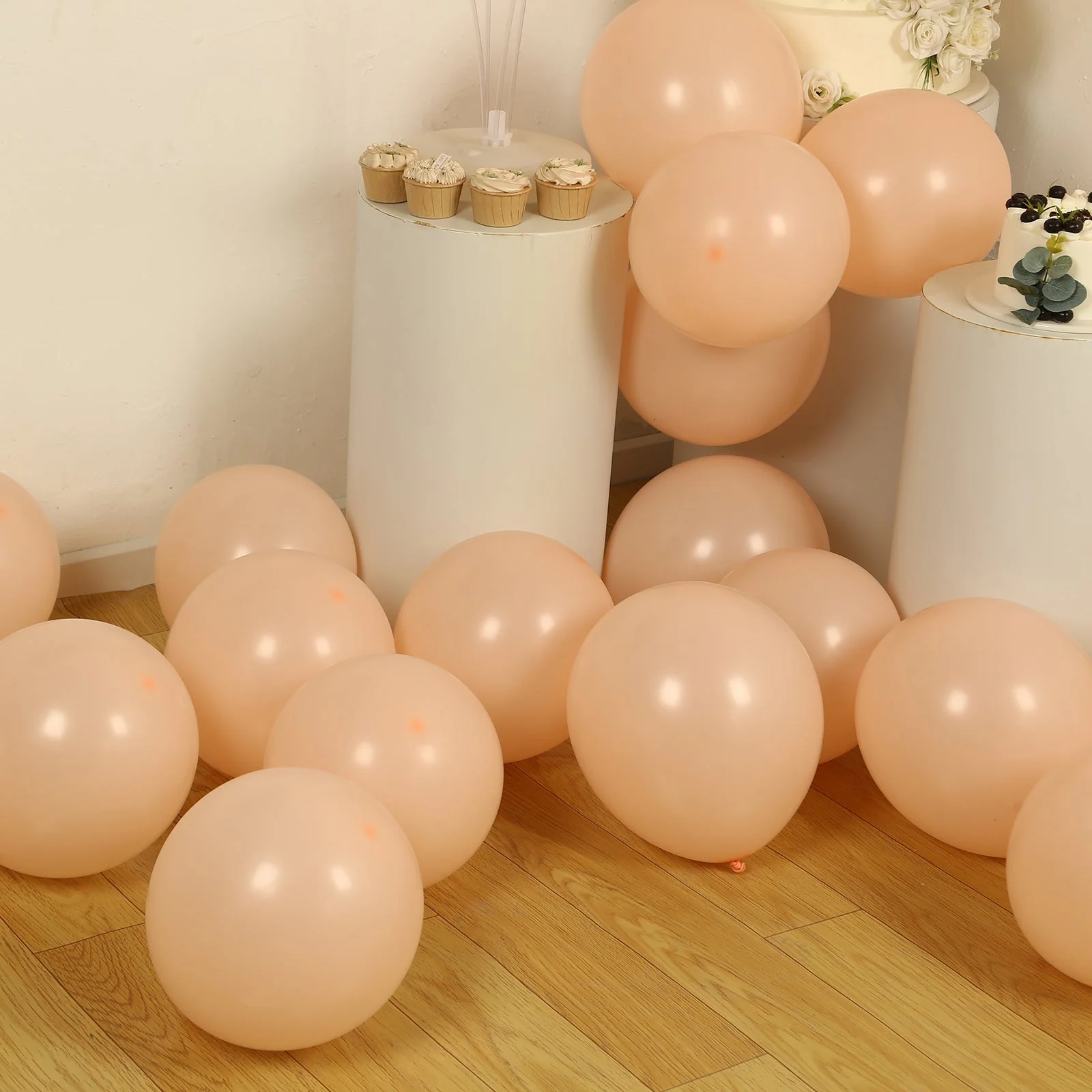 50 Pack Matte Pastel Blush Biodegradable Balloons, Round Eco-friendly Thick Latex Party Balloons - 12" - Image 2