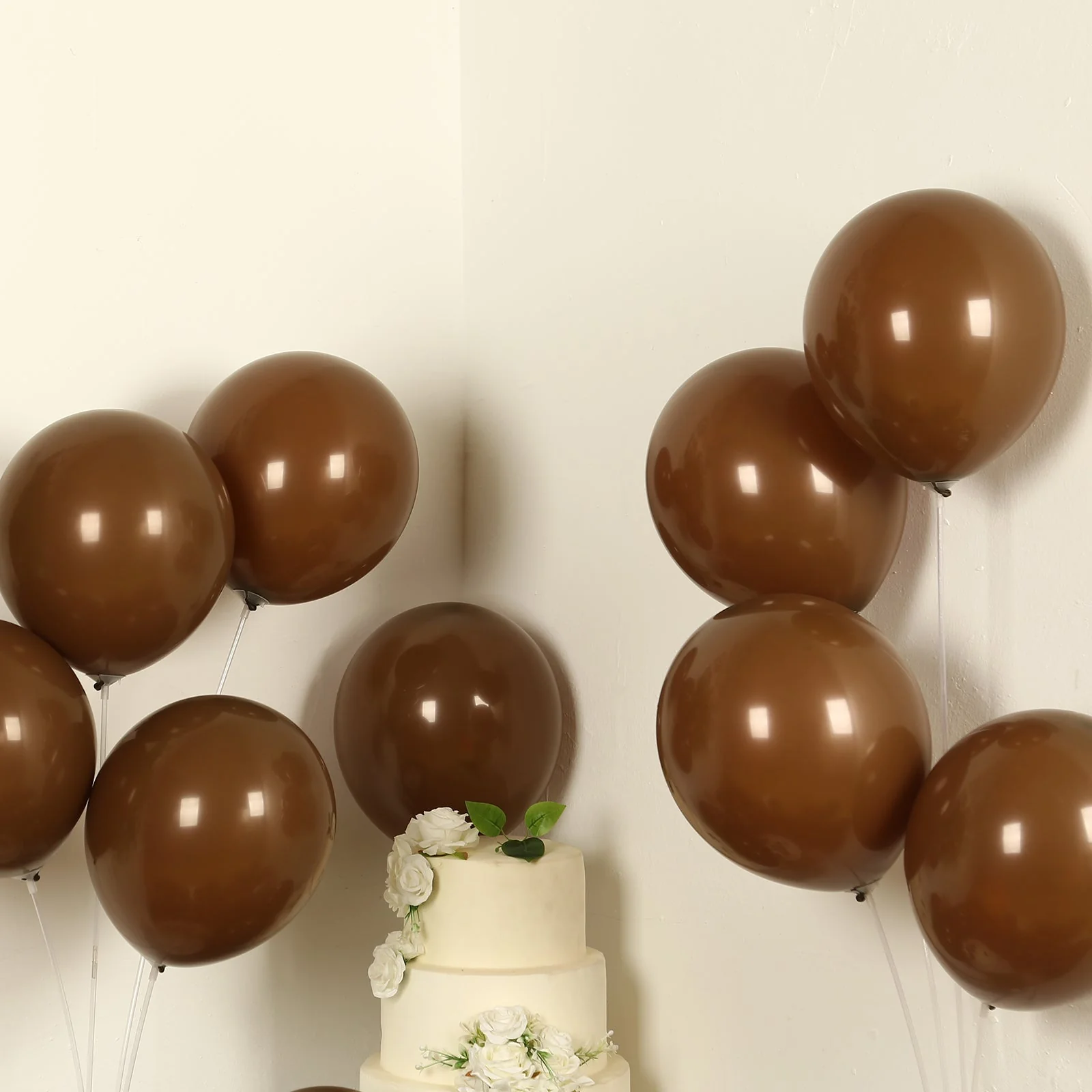 50 Pack Matte Pastel Cinnamon Brown Biodegradable Balloons, Round Eco-friendly Thick Latex Party Balloons - 12" - Image 6