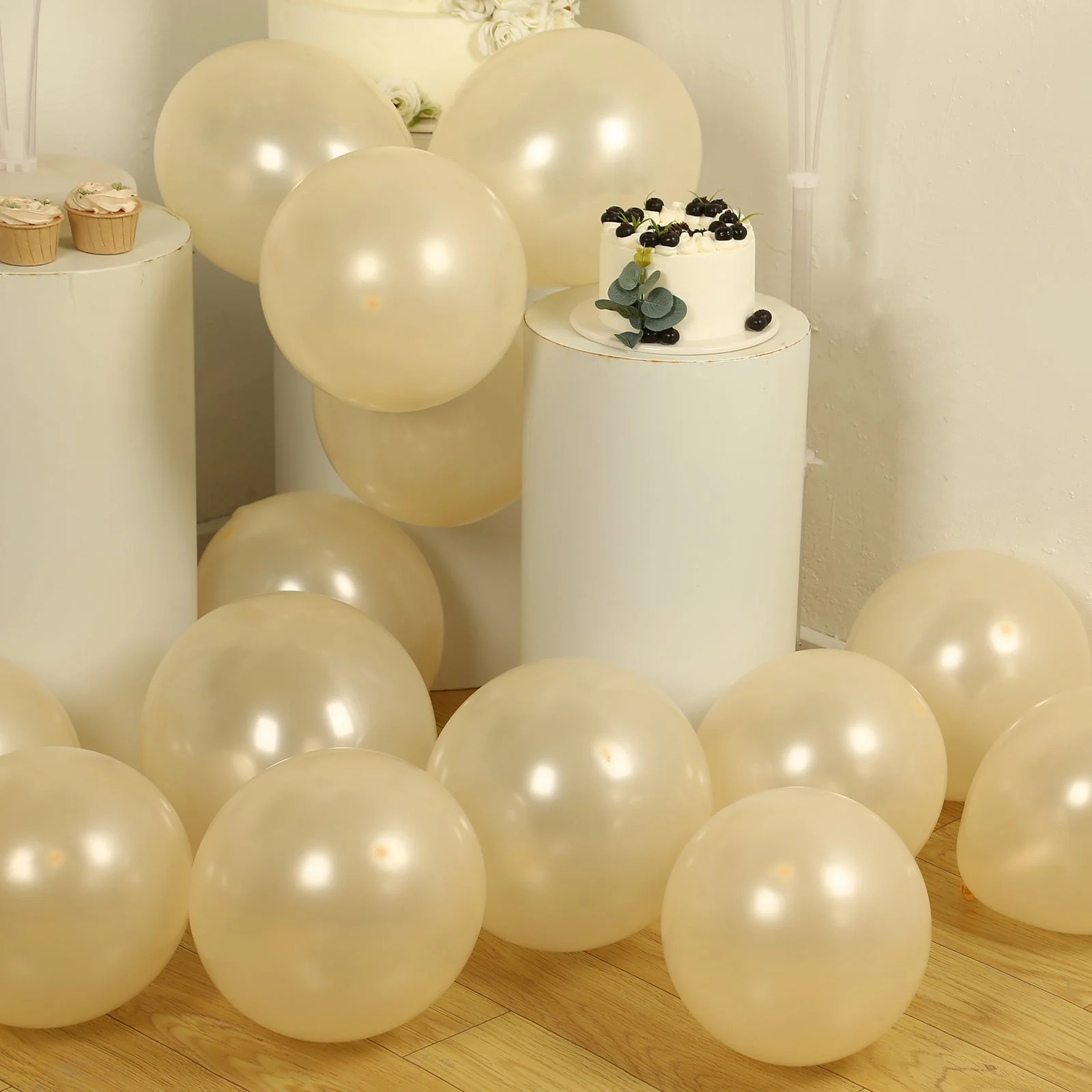 50 Pack Matte Pastel Cream Biodegradable Balloons, Round Eco-friendly Thick Latex Party Balloons - 12" - Image 2