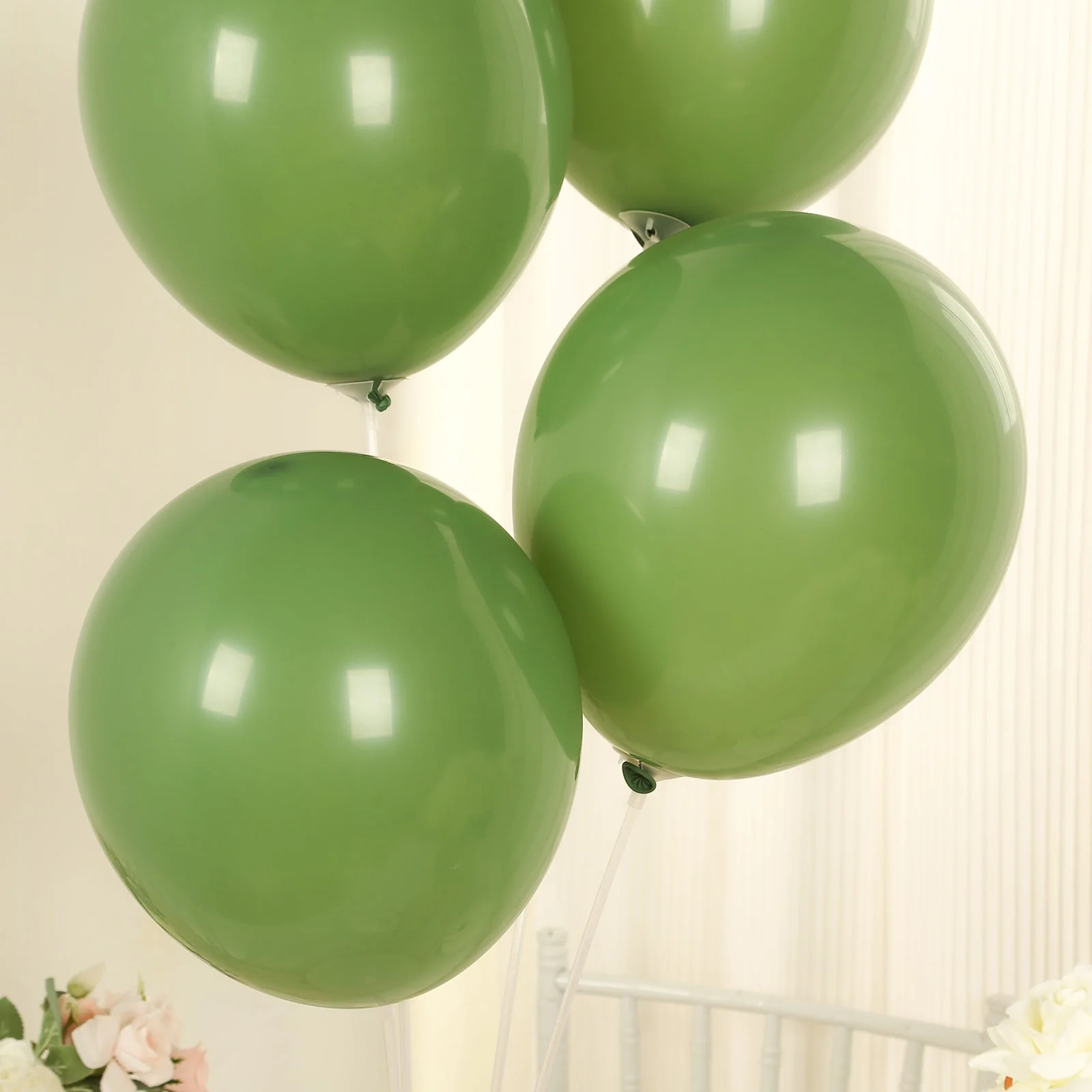 50 Pack Matte Pastel Dusty Sage Green Biodegradable Balloons, Round Eco-friendly Thick Latex Party Balloons - 12" - Image 9