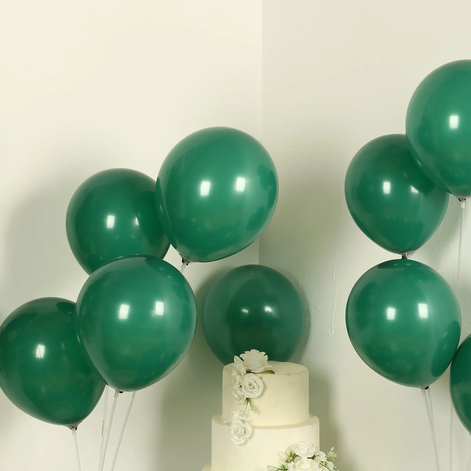 50 Pack Matte Pastel Hunter Emerald Green Biodegradable Balloons, Round Eco-friendly Thick Latex Party Balloons - 12" - Image 6