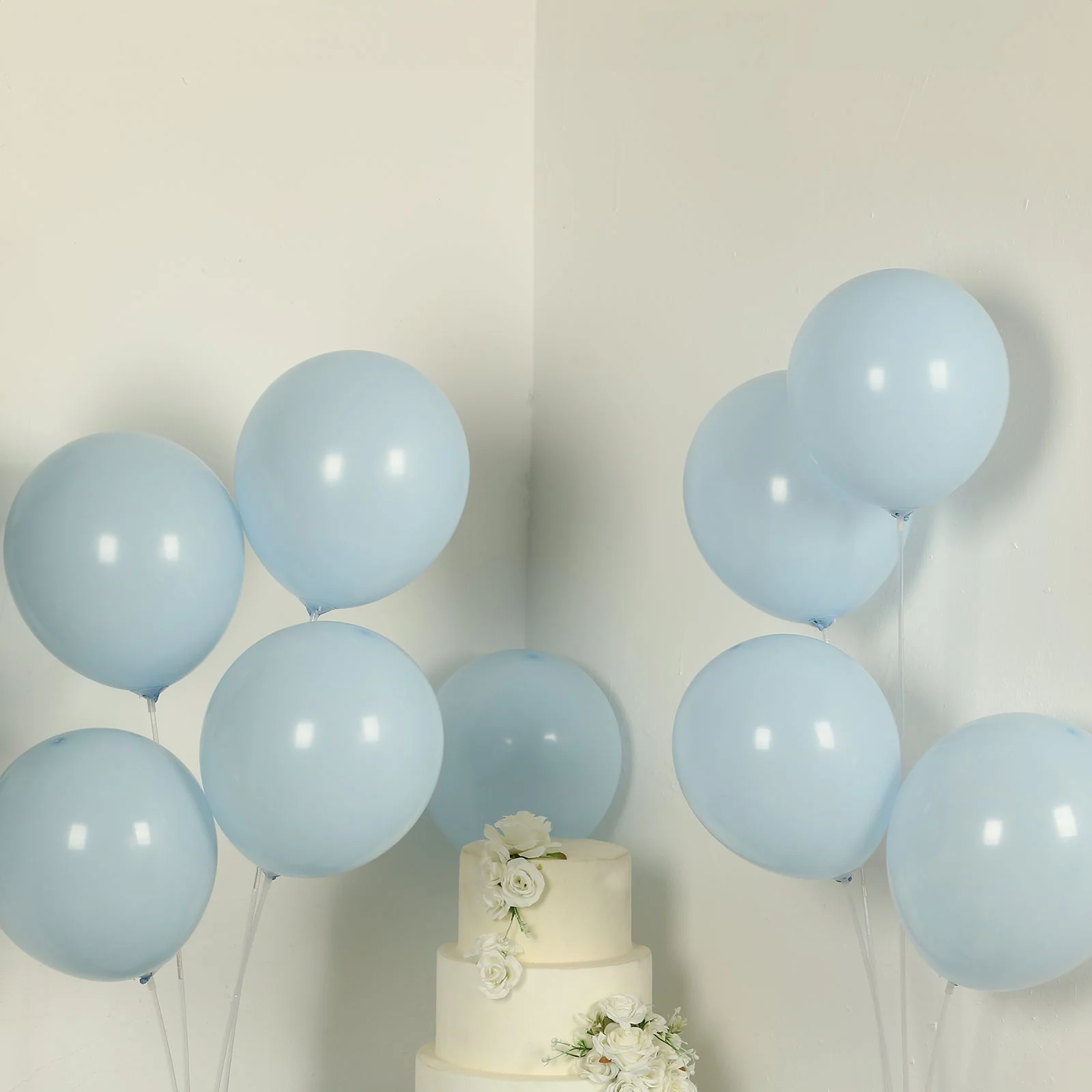 50 Pack Matte Pastel Ice Blue Biodegradable Balloons, Round Eco-friendly Thick Latex Party Balloons - 12" - Image 6