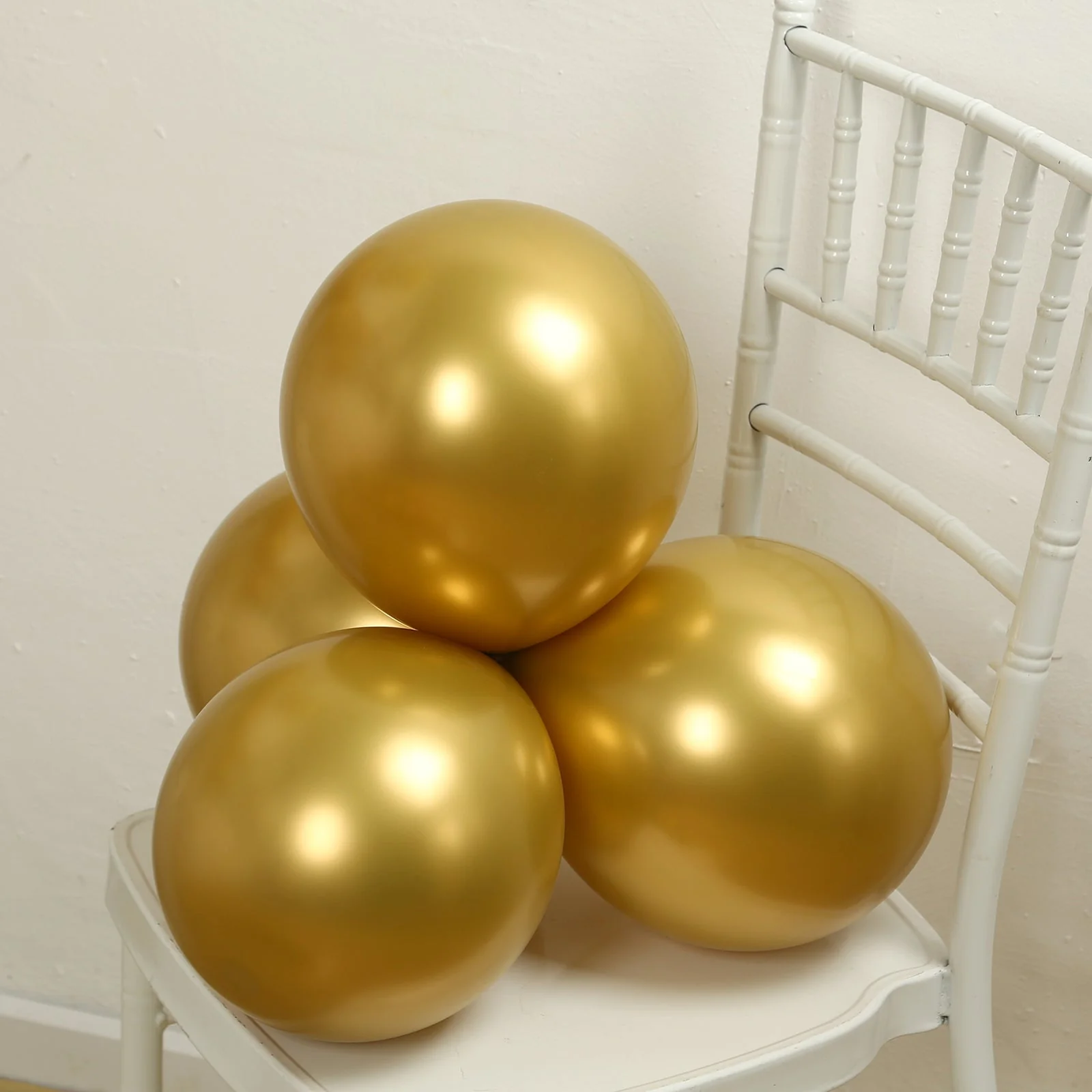 50 Pack Metallic Gold Biodegradable Balloons, Thick Chrome Latex Party Balloons - 12" - Image 8