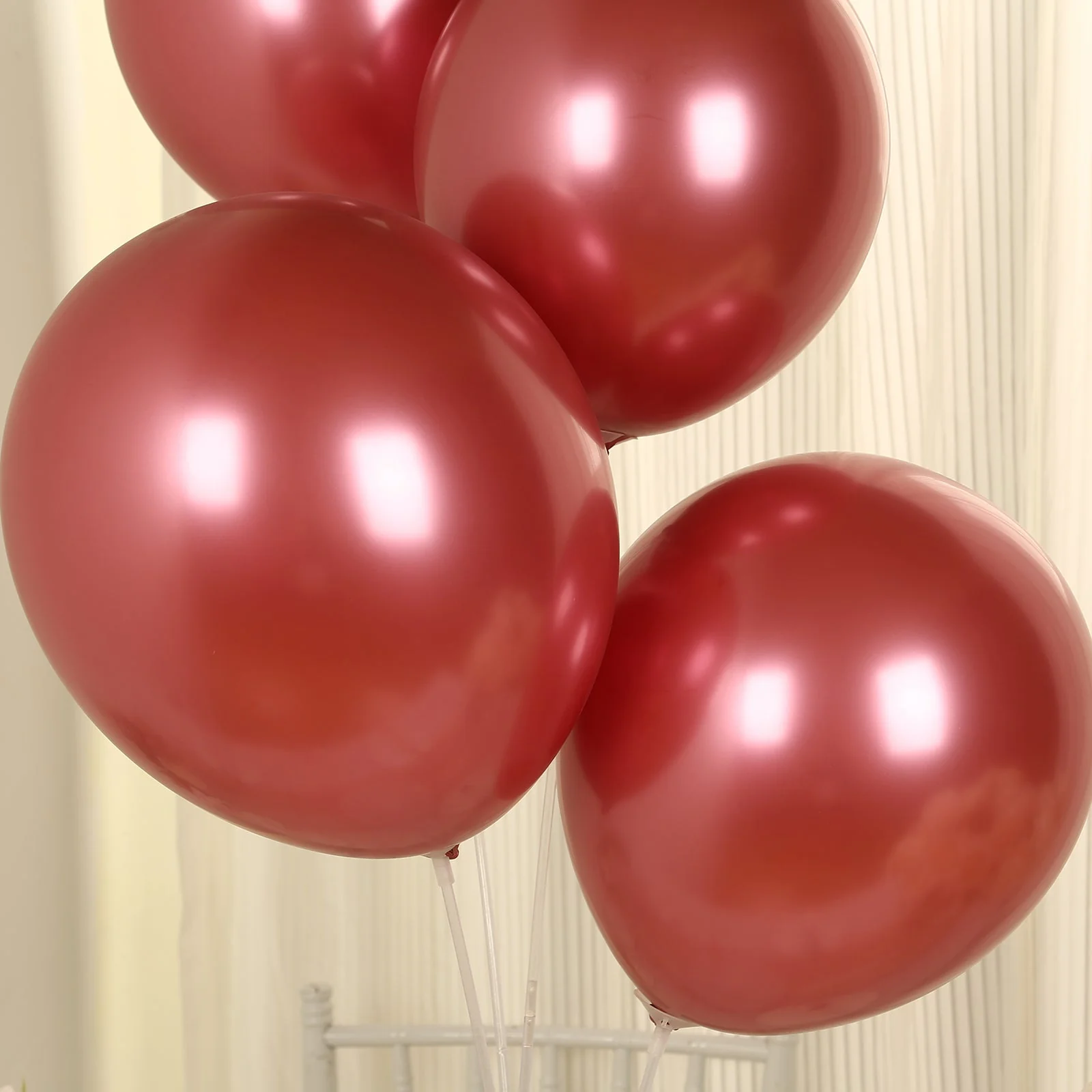50 Pack Metallic Pink Biodegradable Balloons, Thick Chrome Latex Party Balloons - 12" - Image 5
