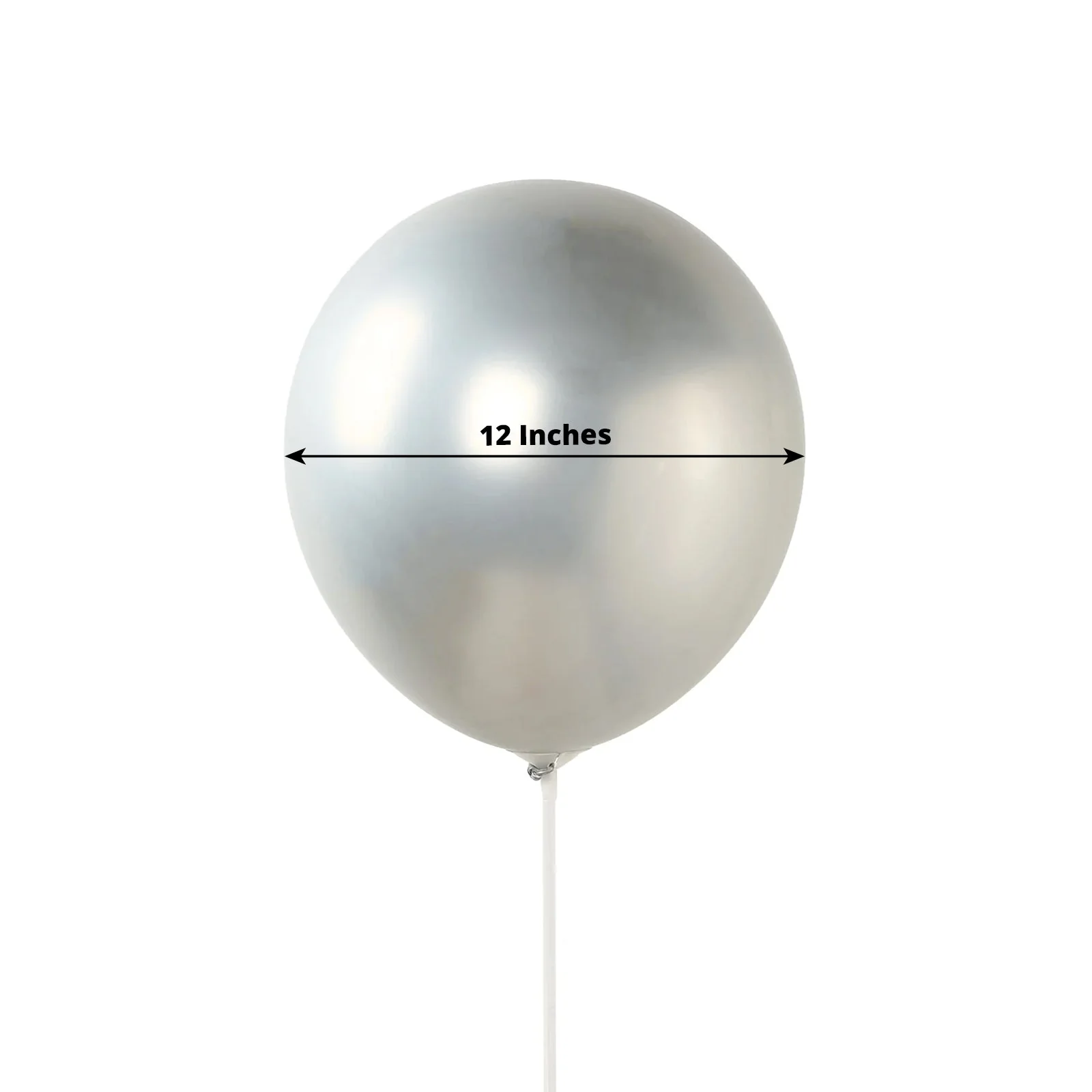 50 Pack Metallic Silver Biodegradable Balloons, Thick Chrome Latex Party Balloons - 12" - Image 3