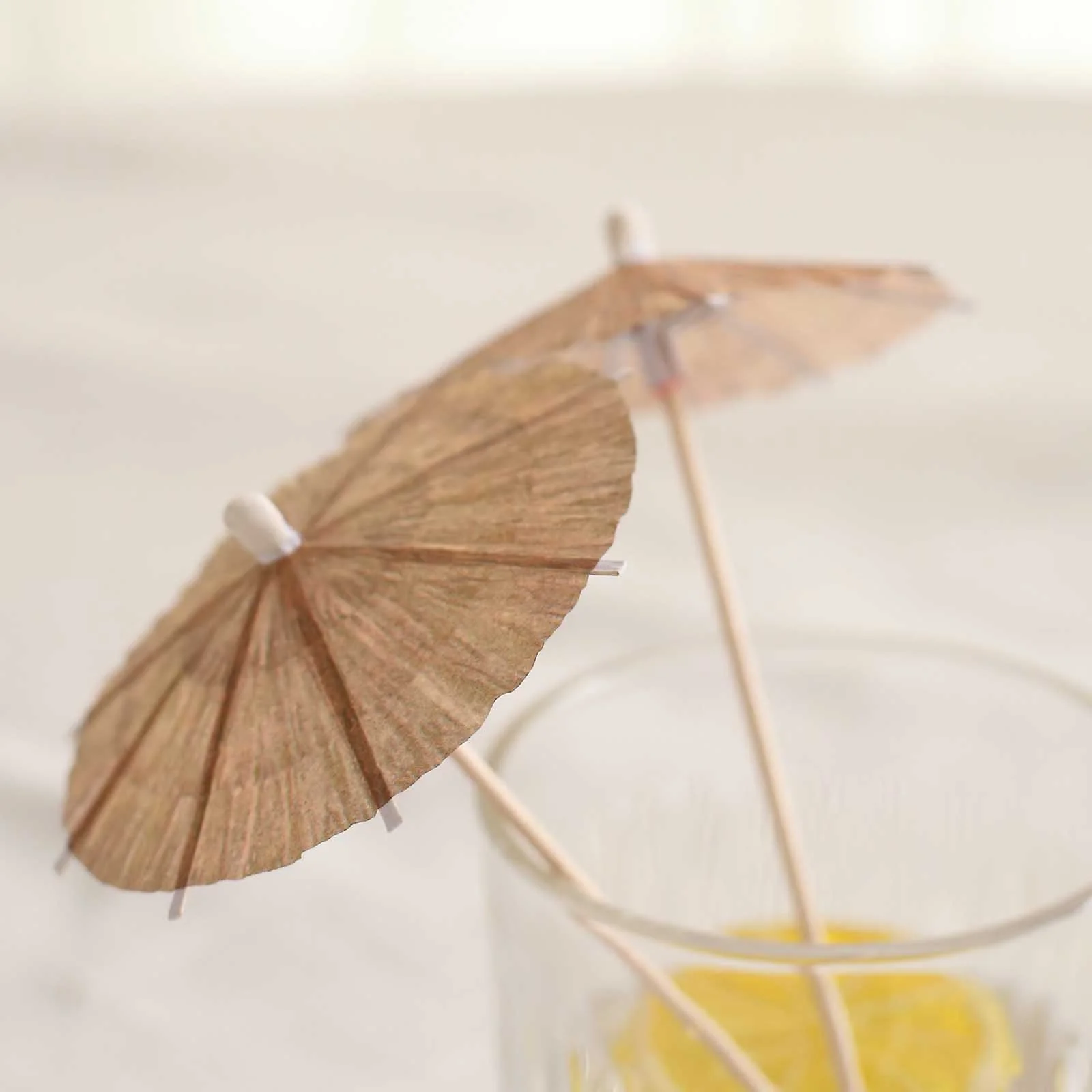 50-Pack Natural Bamboo Skewers 6", Tiki Hut Paper Umbrella Design Biodegradable Cocktail Sticks - Eco Friendly Party Picks - Image 6