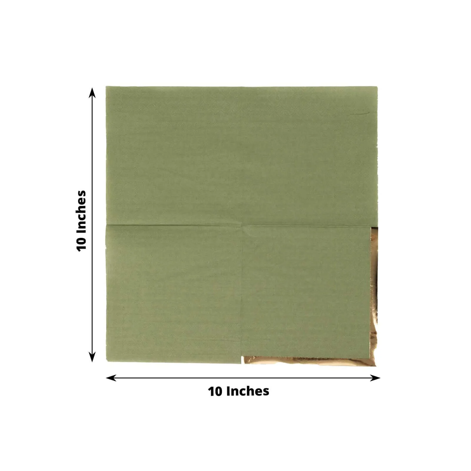 50-Pack Paper Beverage Napkins 2 Ply Dusty Sage Green with Gold Foil Edge 5"x5" - Soft Disposable Cocktail Napkins 18GSM - Image 3