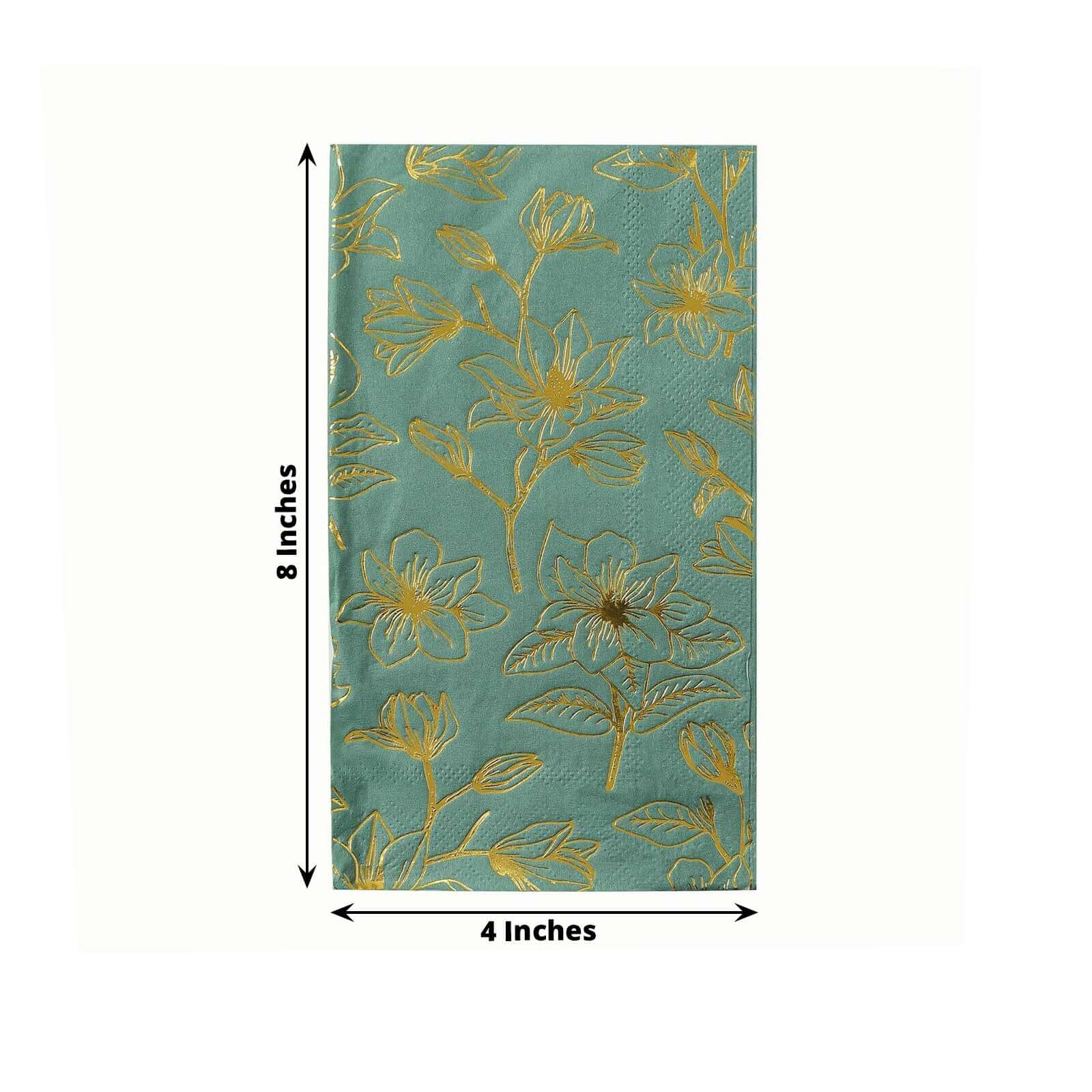 50-Pack Paper Dinner Napkins 2-Ply Dusty Sage Green with Gold Magnolia Flowers Print - Soft and Highly Absorbent Party Napkins - Image 3