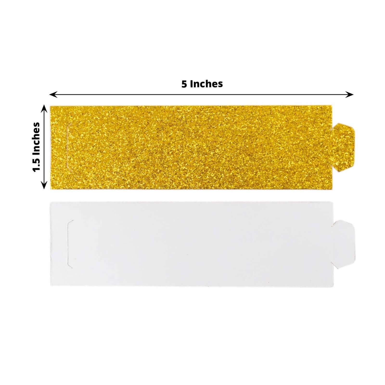 50-Pack Paper Napkin Rings 1.5" Gold Glitter - Disposable Napkin Holders for Parties - Image 3