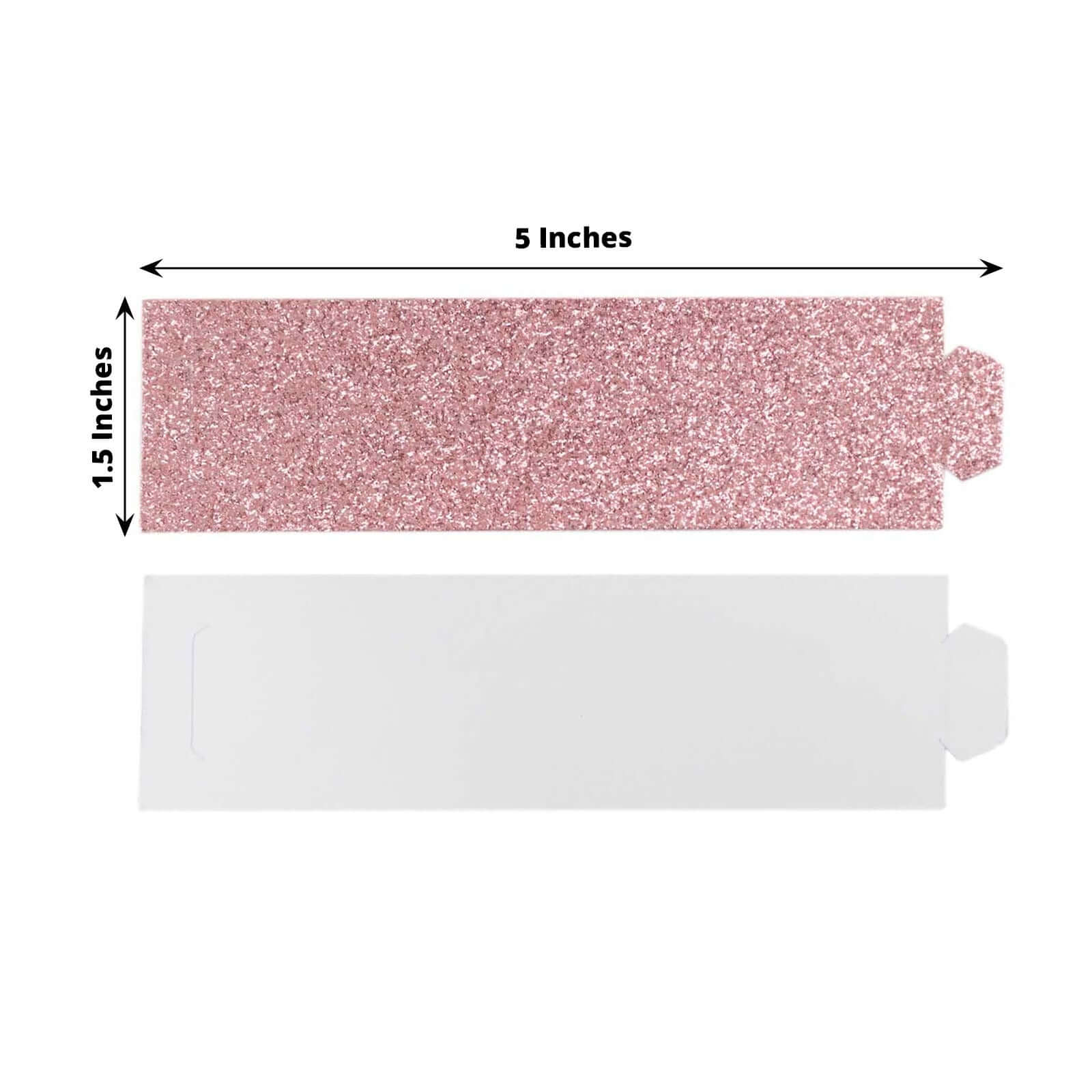50-Pack Paper Napkin Rings 1.5" Rose Gold Glitter - Disposable Napkin Holders for Parties - Image 3