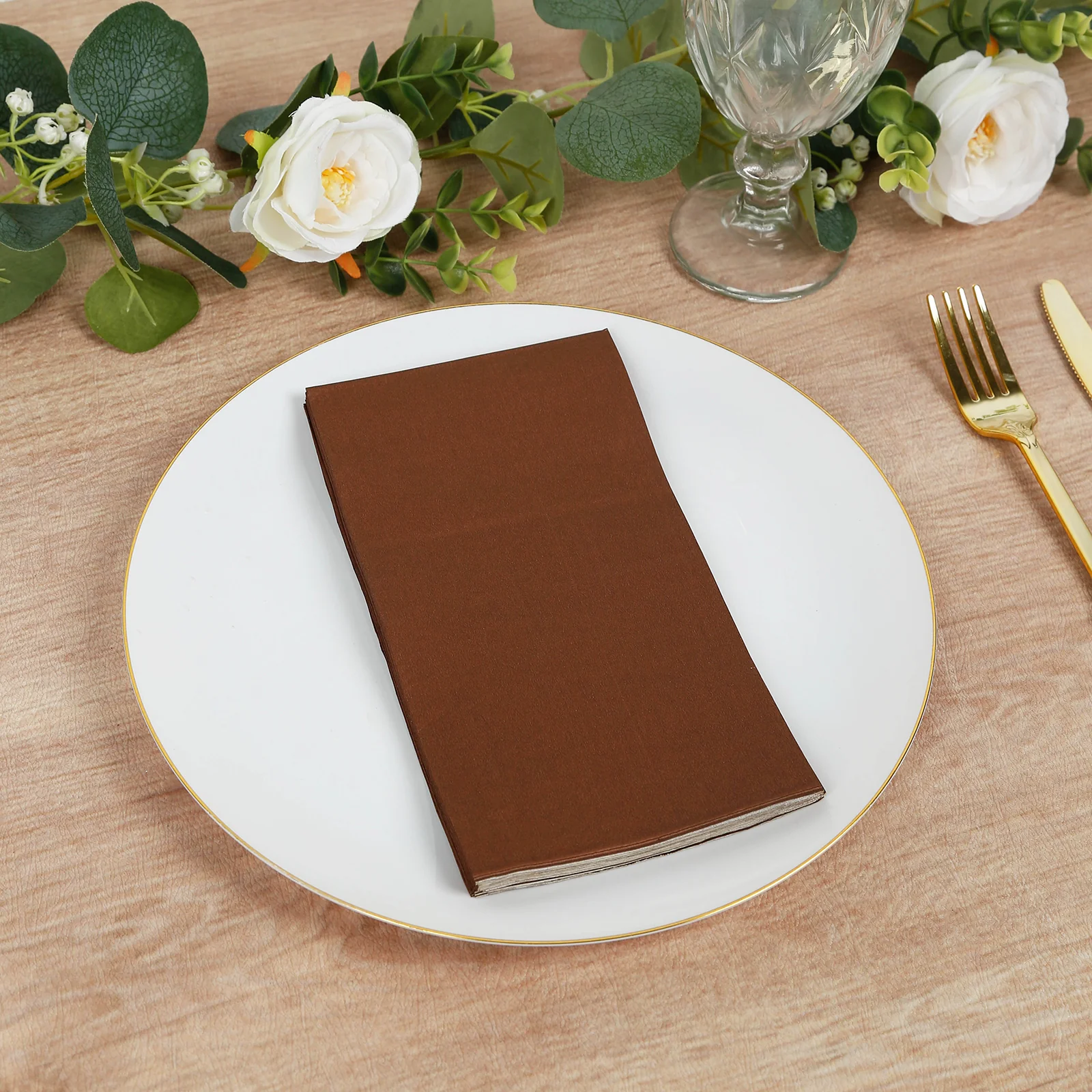 50-Pack Paper Napkins 2-Ply Soft Cinnamon Brown - Dinner Party Napkins - Image 6
