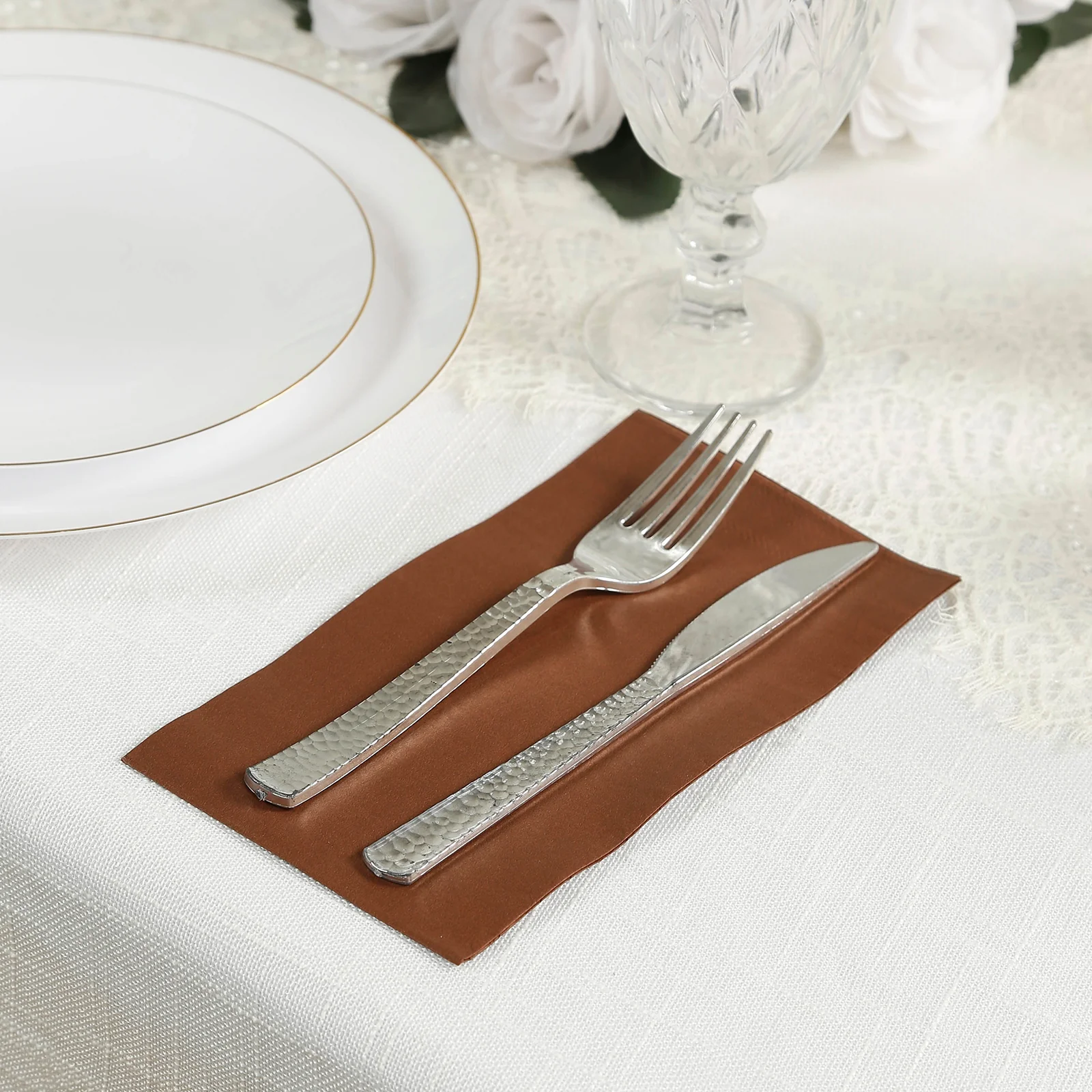 50-Pack Paper Napkins 2-Ply Soft Cinnamon Brown - Dinner Party Napkins - Image 9