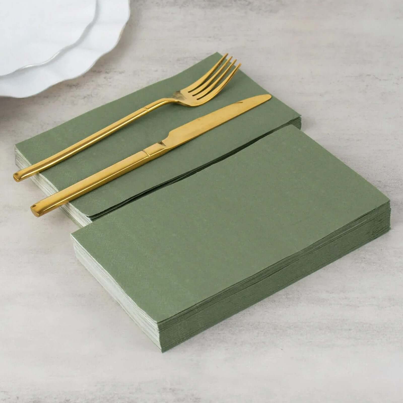 50-Pack Paper Napkins 2-Ply Soft Dusty Sage Green - Dinner Party Napkins - Image 6