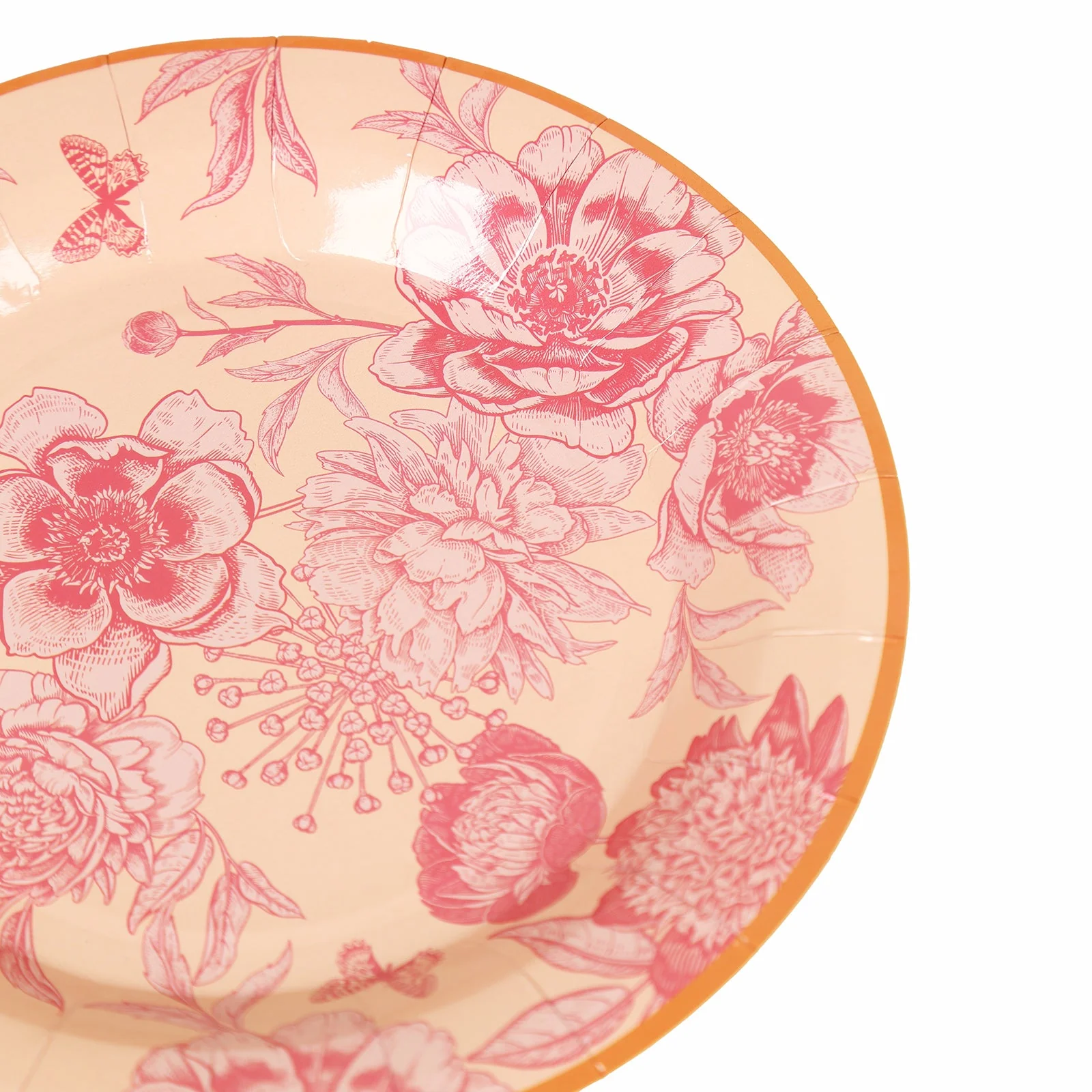 50-Pack Paper Round Dessert and Dinner Plates 7", 9" Dusty Rose Spring Floral Print with Gold Rim - Heavy Duty Disposable Party Plates Set for Garden Weddings & Chic Brunches - Image 8