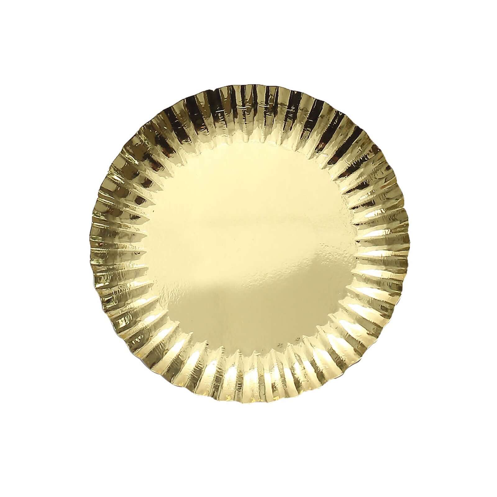 50-Pack Paper Round Dessert Plates 5" Metallic Gold - Image 8