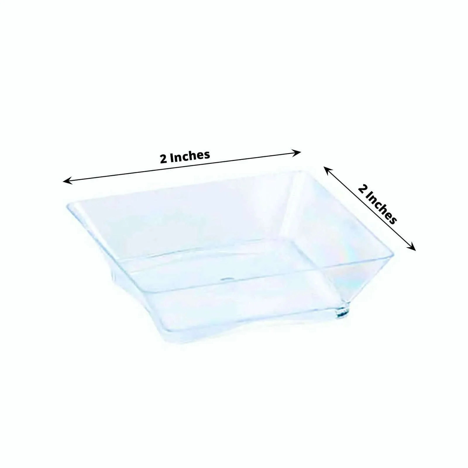 50-Pack Plastic Appetizer Plates 2" Modern Square Design Clear - Disposable Dessert Bowls for Events - Image 3