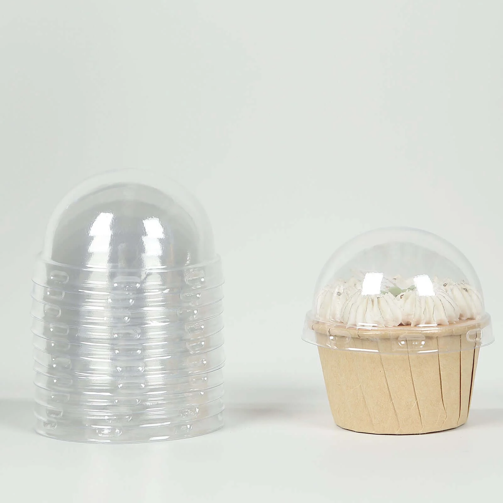 50-Pack Plastic Dome Lids For Cupcake Liners 3" Clear - Food Grade Disposable Baking Cake Cup Lids for Catering Events Bakery-Packaging & Seasonal Gatherings - Image 10