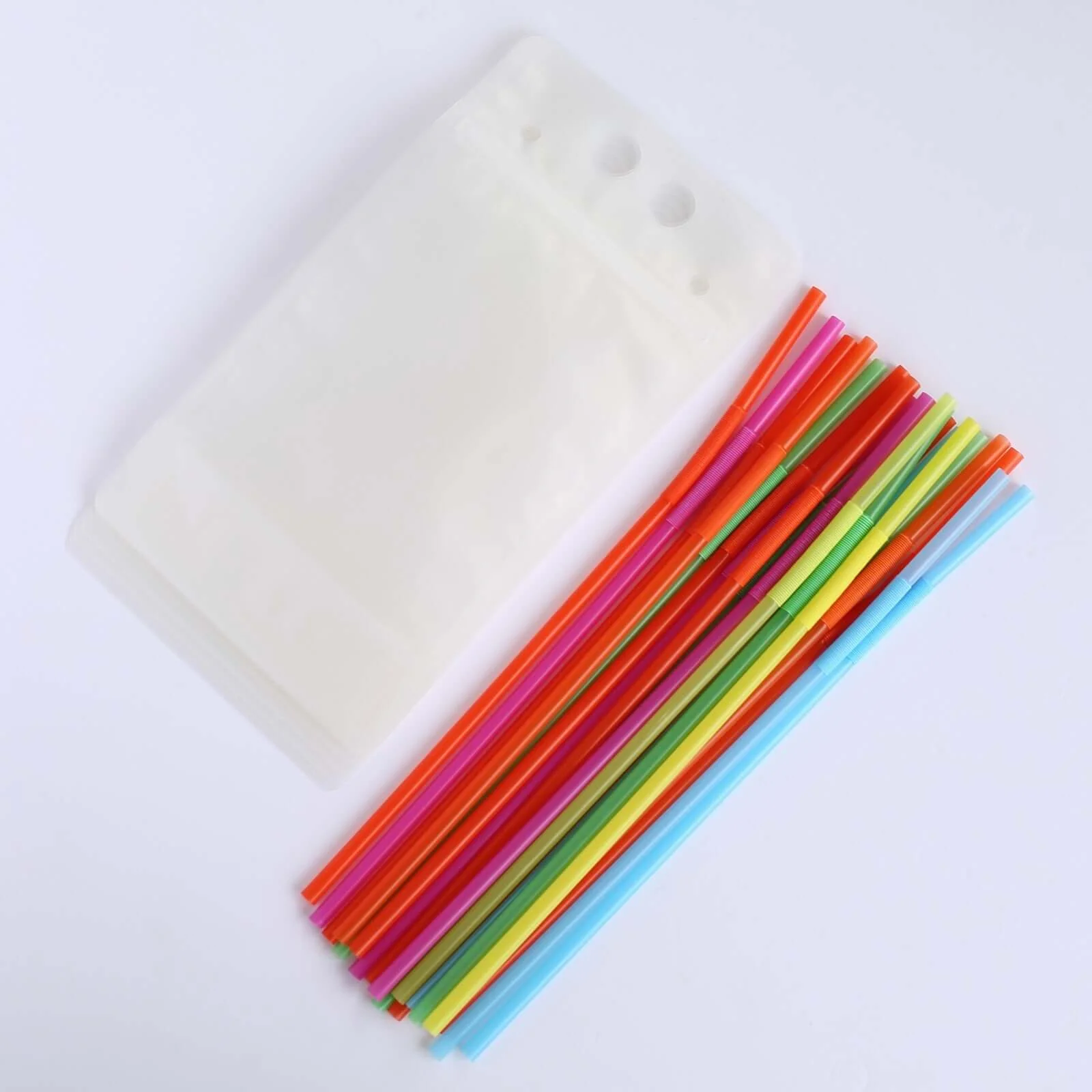 50-Pack Plastic Drink Pouches 12oz Clear with Straws and Zipper - Image 8