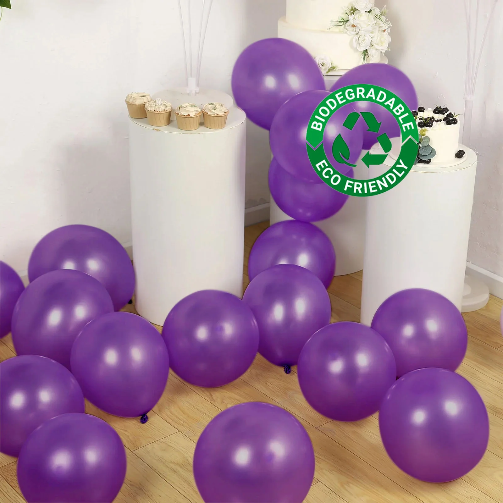 50 Pack Purple Biodegradable Balloons, Eco-friendly Thickened Extra Strong Latex Helium Party Balloons - 12" - Image 7