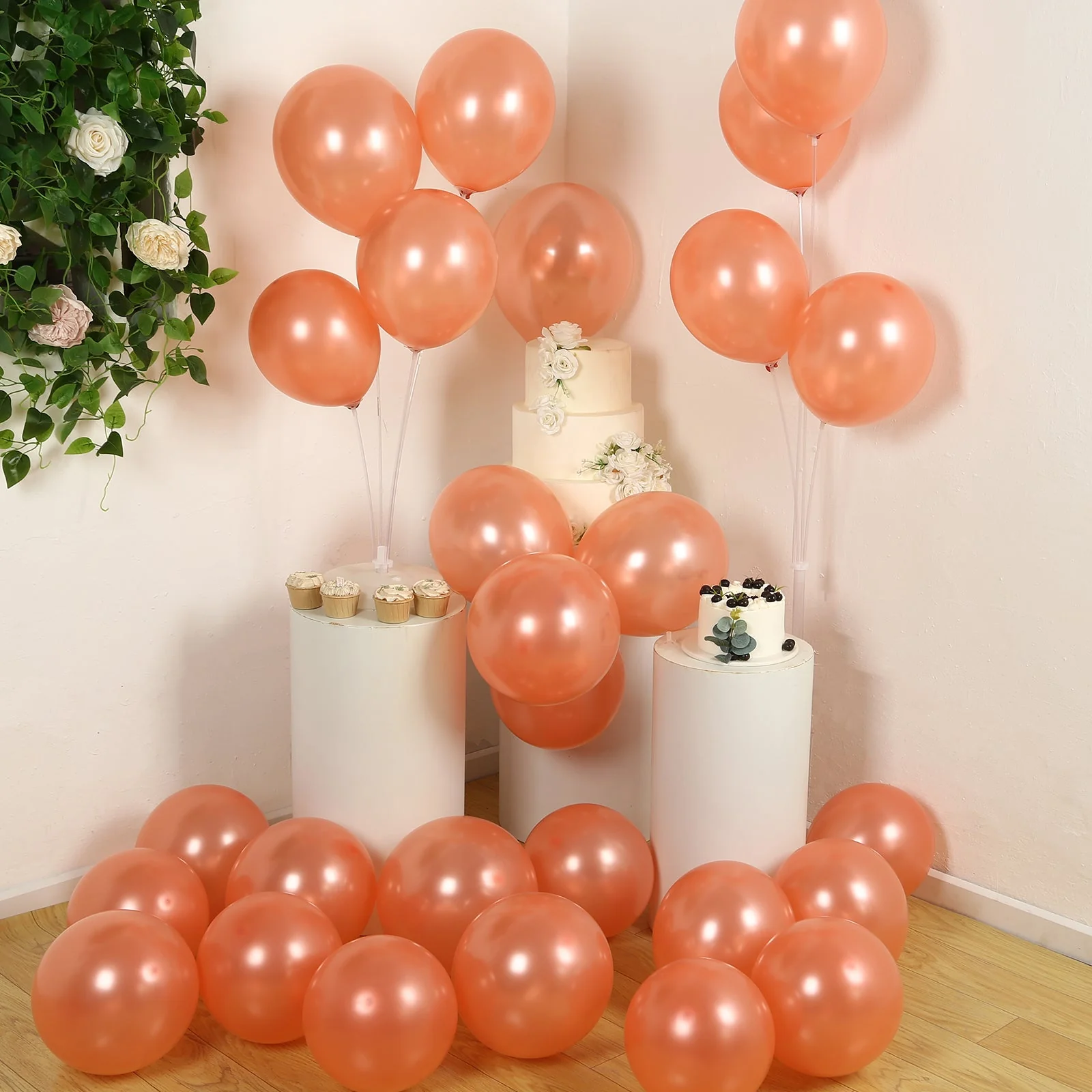 50 Pack Rose Gold Biodegradable Balloons, Eco-friendly Thickened Extra Strong Latex Helium Party Balloons - 12" - Image 8