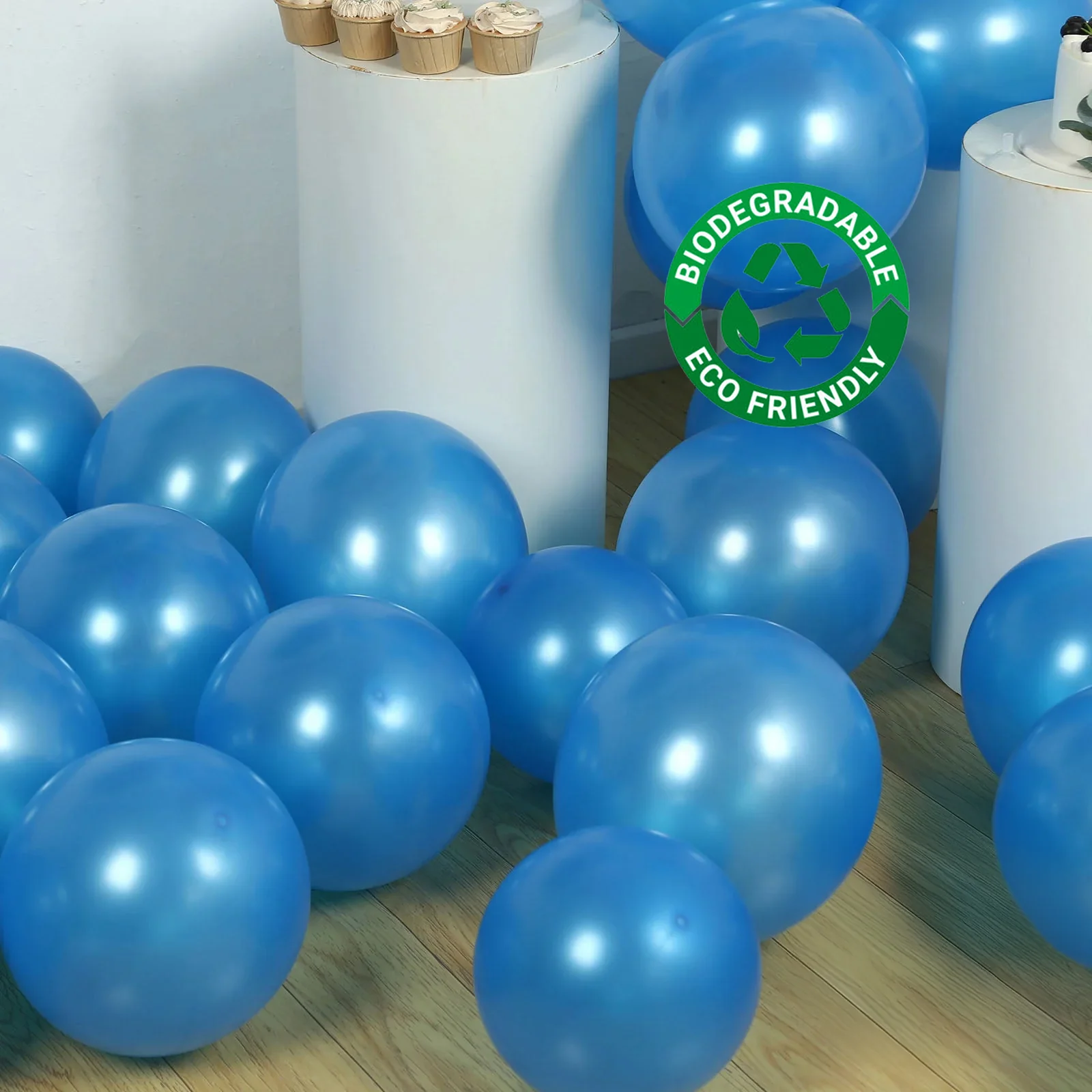 50 Pack Royal Blue Biodegradable Balloons, Eco-friendly Thickened Extra Strong Latex Helium Party Balloons - 12" - Image 6