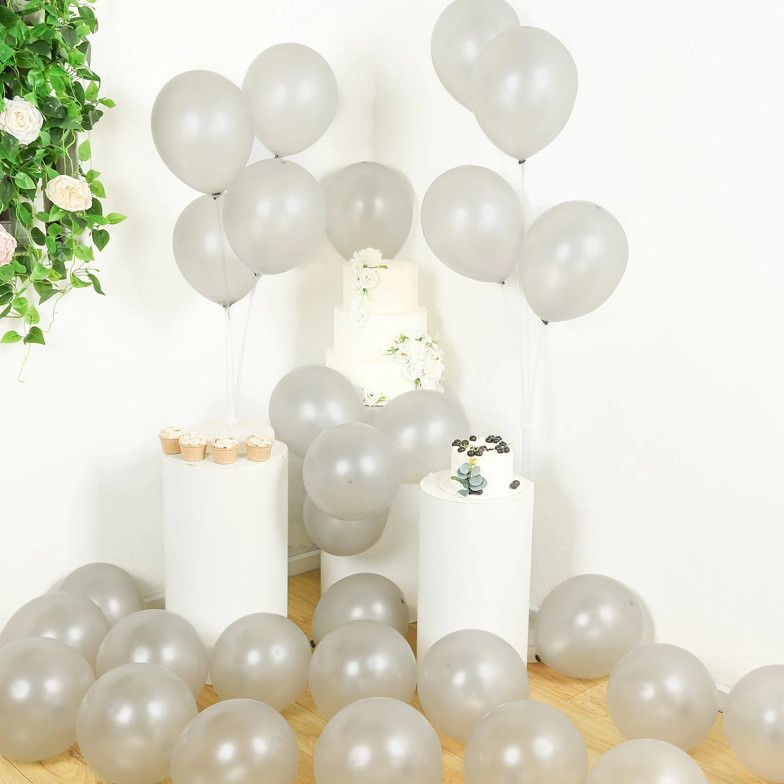 50 Pack Silver Biodegradable Balloons, Eco-friendly Thickened Extra Strong Latex Helium Party Balloons - 12" - Image 6