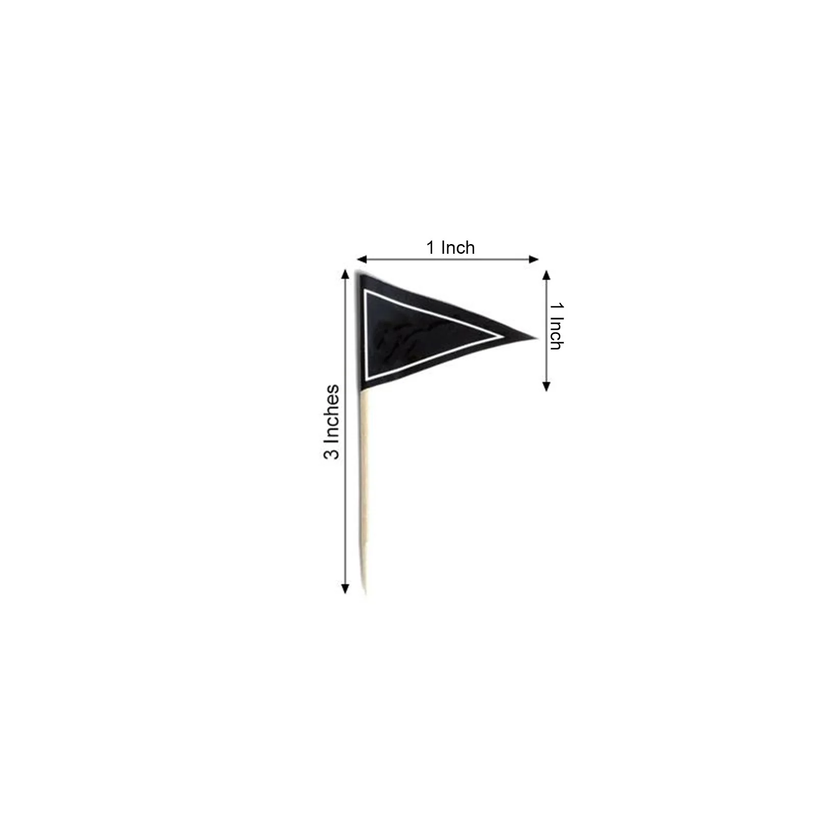50-Pack Triangle Flag Topper Picks 3" Black - Cupcake, Cocktail, and Food Decoration for Parties & Events - Image 3