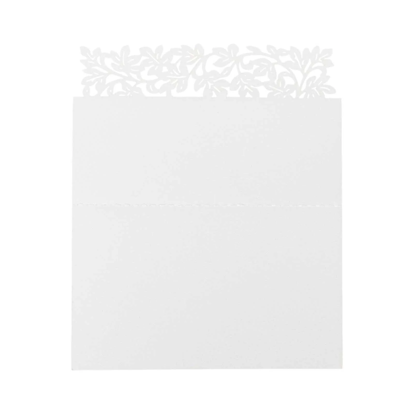 50-Pack Wedding Place Cards 210 GSM with Laser Cut Leaf Vine Design White - Printable Reservation Seating Tent Cards - Image 6