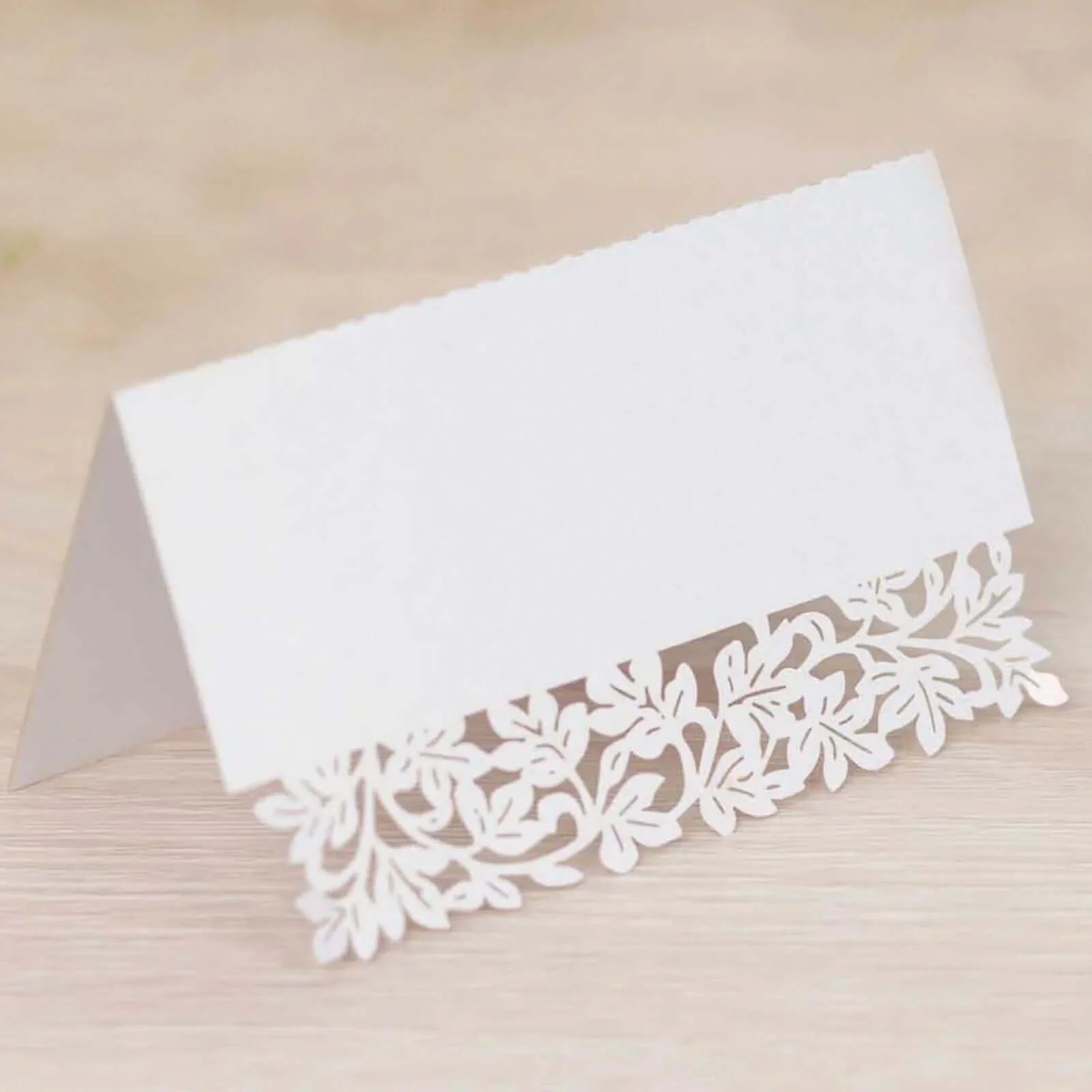 50-Pack Wedding Place Cards 210 GSM with Laser Cut Leaf Vine Design White - Printable Reservation Seating Tent Cards - Image 8
