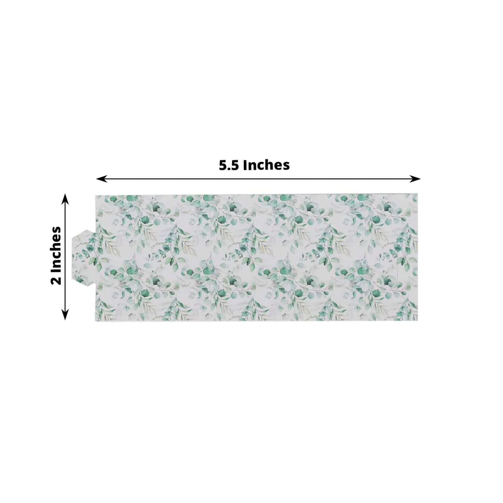 50 Pack White Green Paper Napkin Rings with Eucalyptus Leaves Print, Disposable Napkin Holders Bands - 1.5" - Image 3