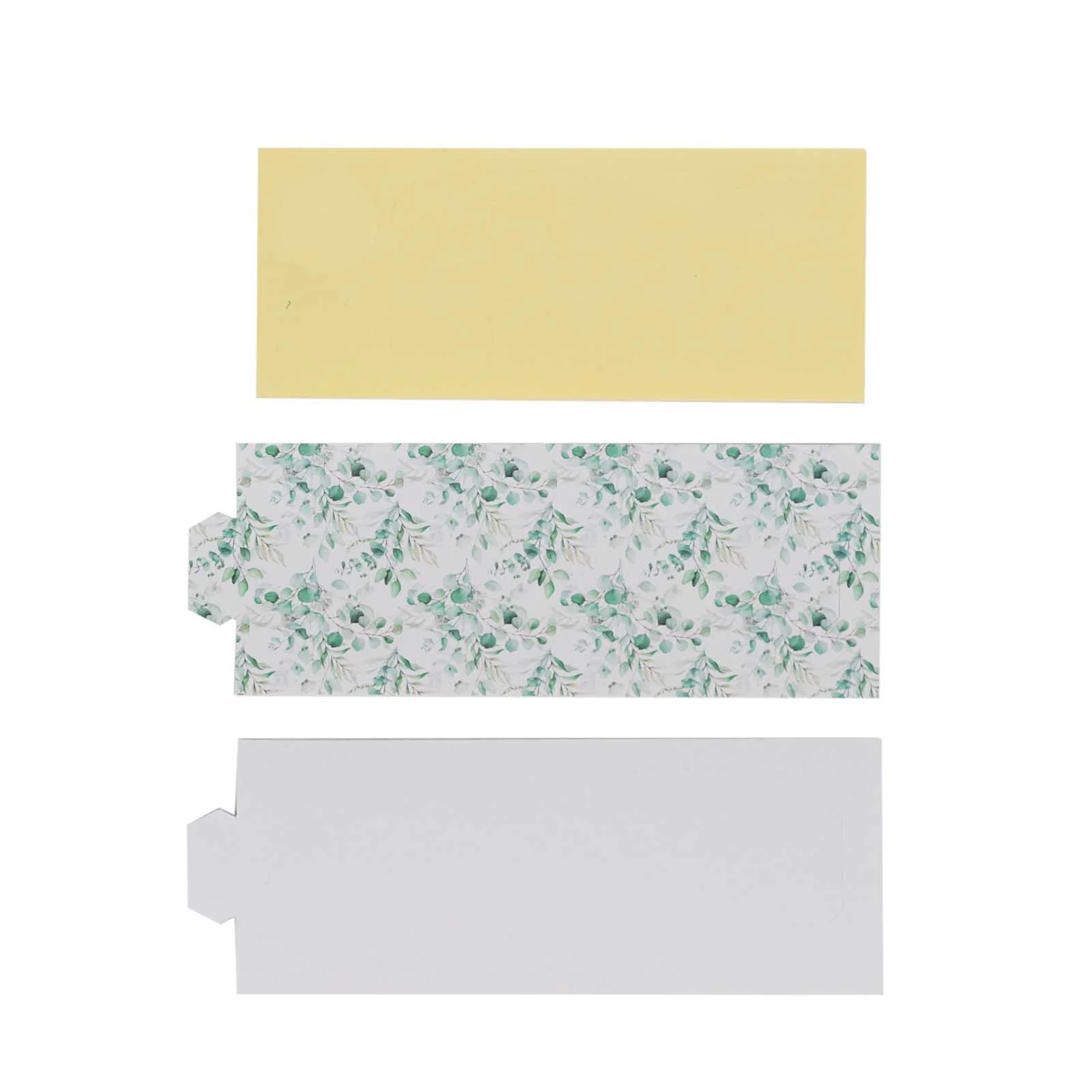 50 Pack White Green Paper Napkin Rings with Eucalyptus Leaves Print, Disposable Napkin Holders Bands - 1.5" - Image 7