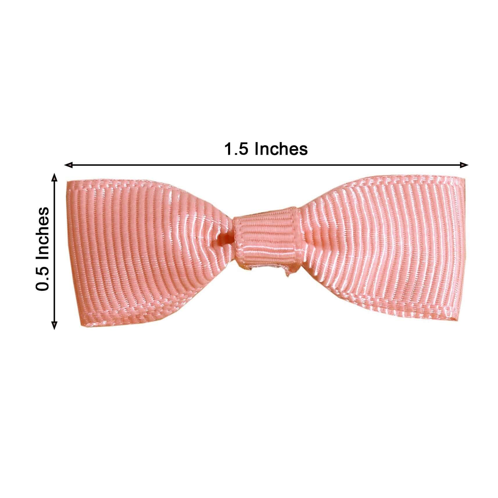50 Pcs Dusty Rose Grosgrain Pre Tied Ribbon Bows, Gift Basket Party Favor Bags Decor - Polyester 1.5" - Image 7