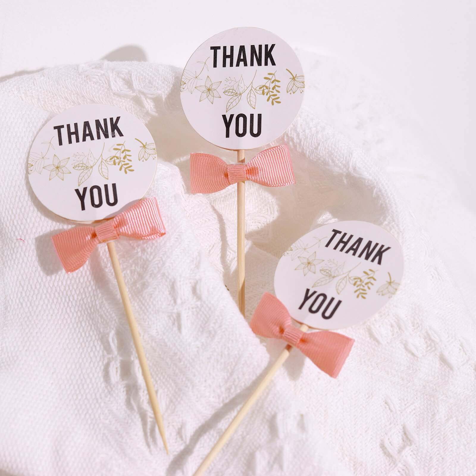 50 Pcs Dusty Rose Grosgrain Pre Tied Ribbon Bows, Gift Basket Party Favor Bags Decor - Polyester 1.5" - Image 9