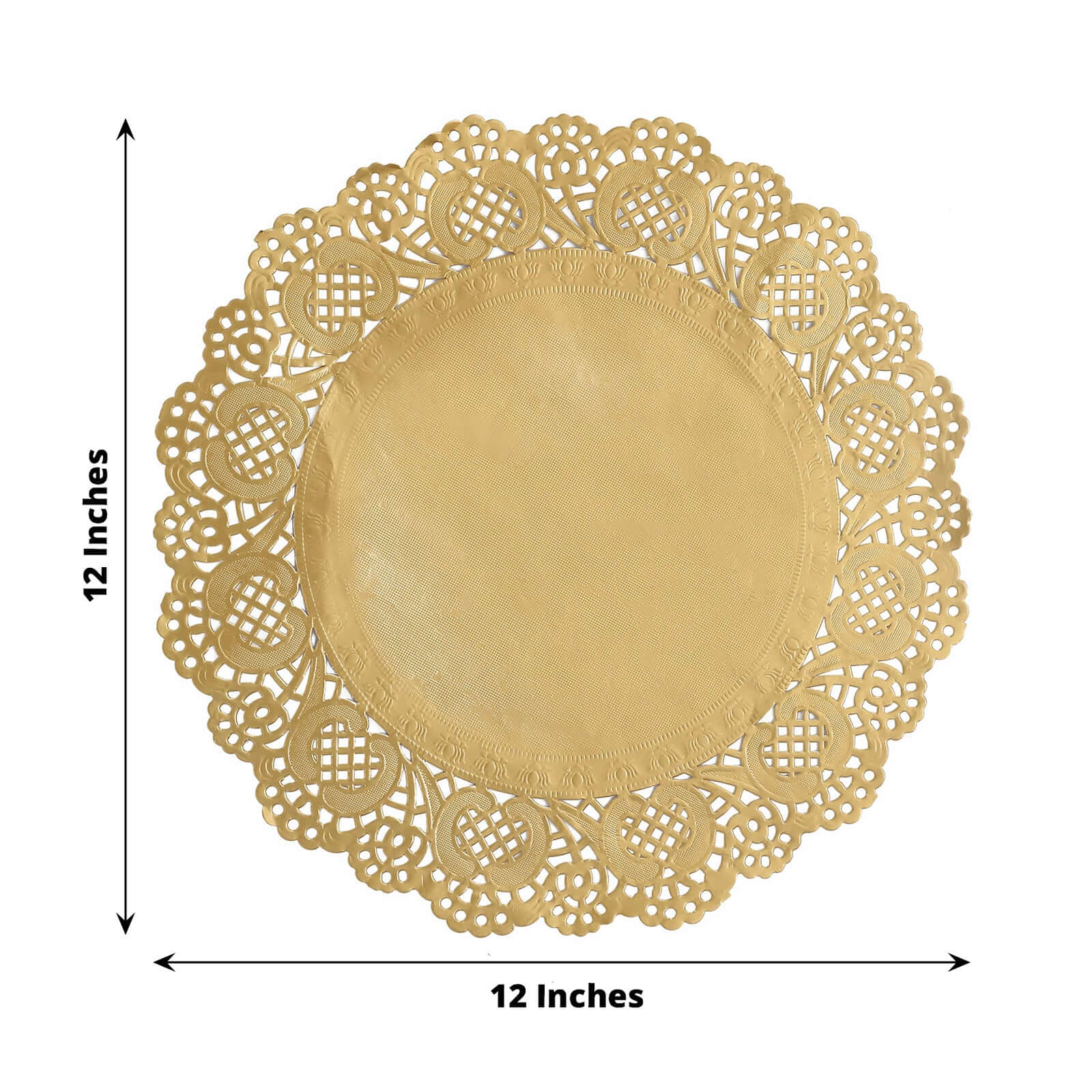 50 Pcs Paper Round Placemats 12" Gold - Food Grade Lace Paper Doilies for Desserts, Crafts & Table Decor - Image 3