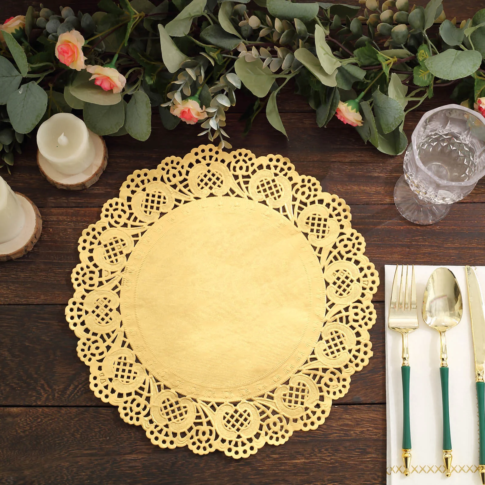 50 Pcs Paper Round Placemats 12" Gold - Food Grade Lace Paper Doilies for Desserts, Crafts & Table Decor - Image 6