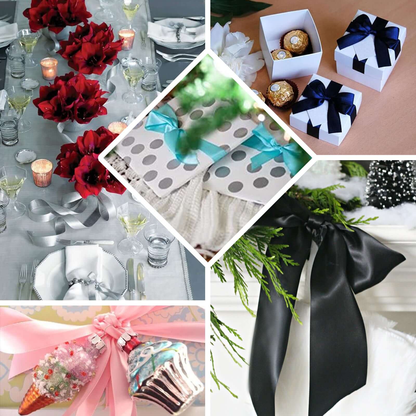 Black Single Face Decorative Satin Ribbon 50 Yards 1.5" - Image 5