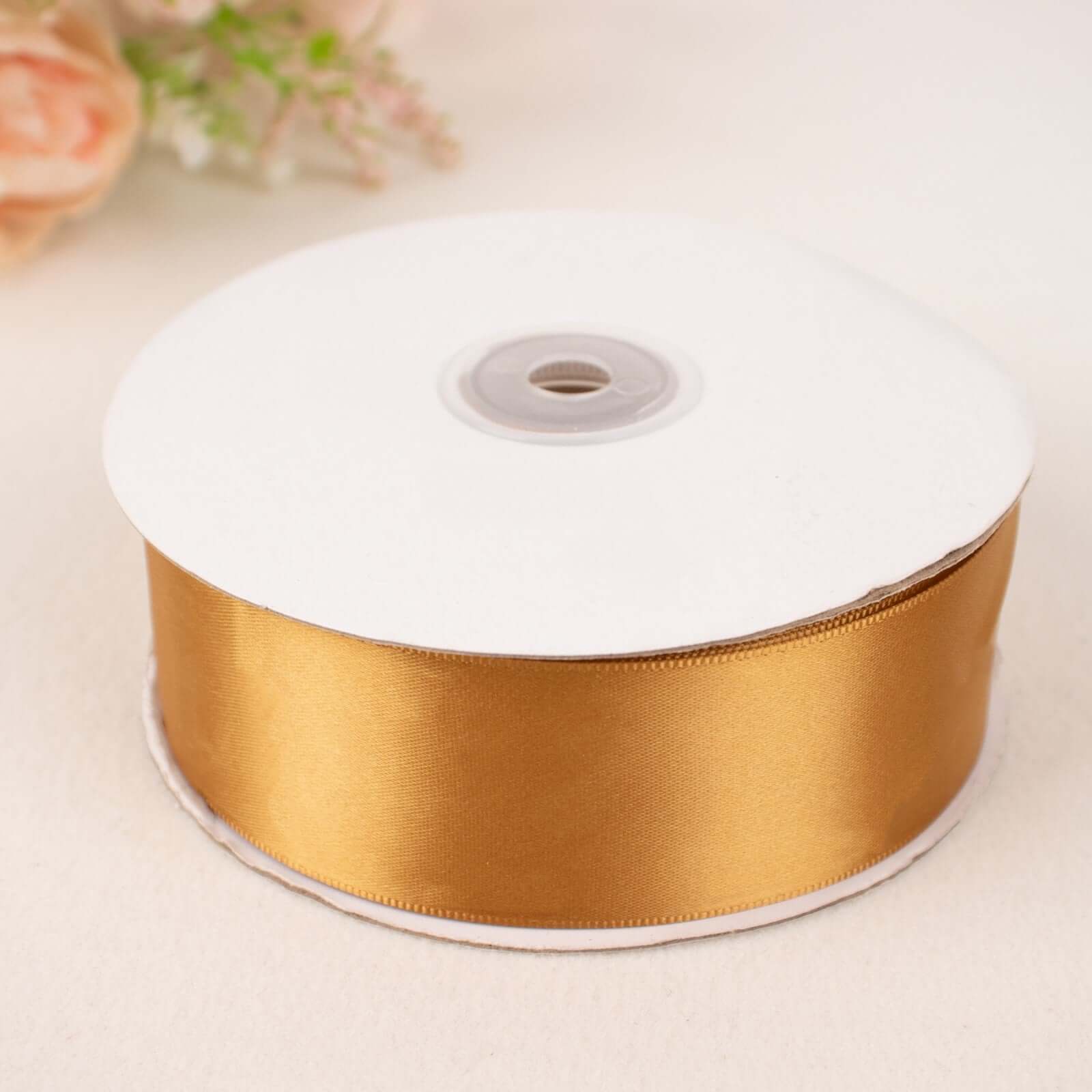 Gold Single Face Decorative Satin Ribbon 50 Yards 1.5" - Image 11