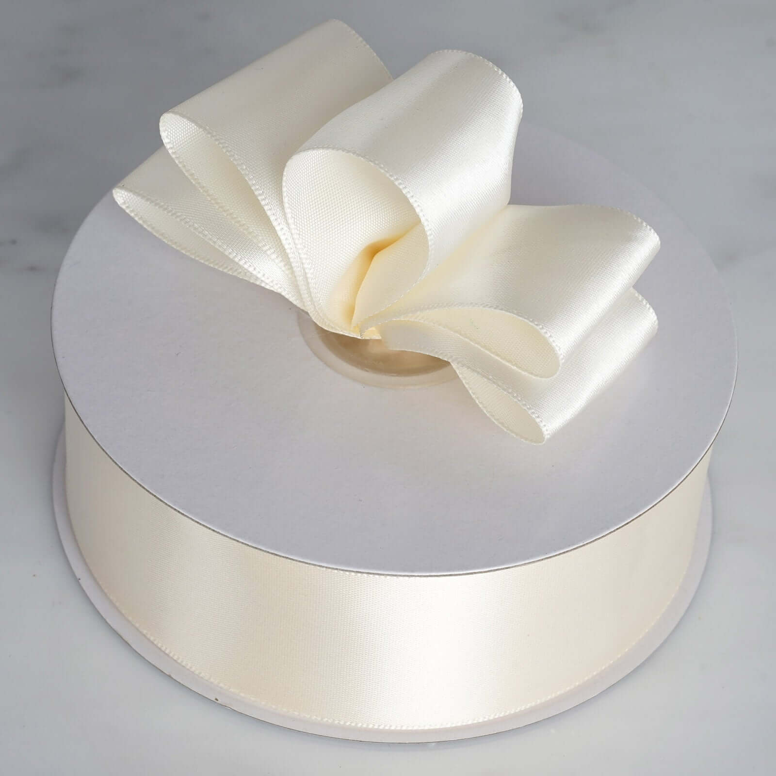 Ivory Single Face Decorative Satin Ribbon 50 Yards 1.5" - Image 3