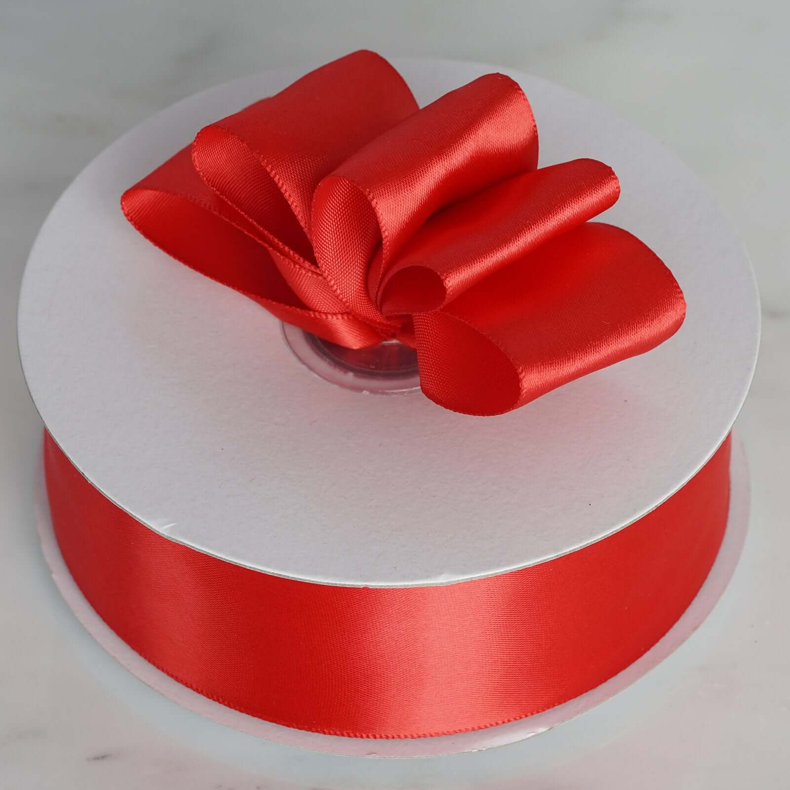 Red Single Face Decorative Satin Ribbon 50 Yards 1.5" - Image 3