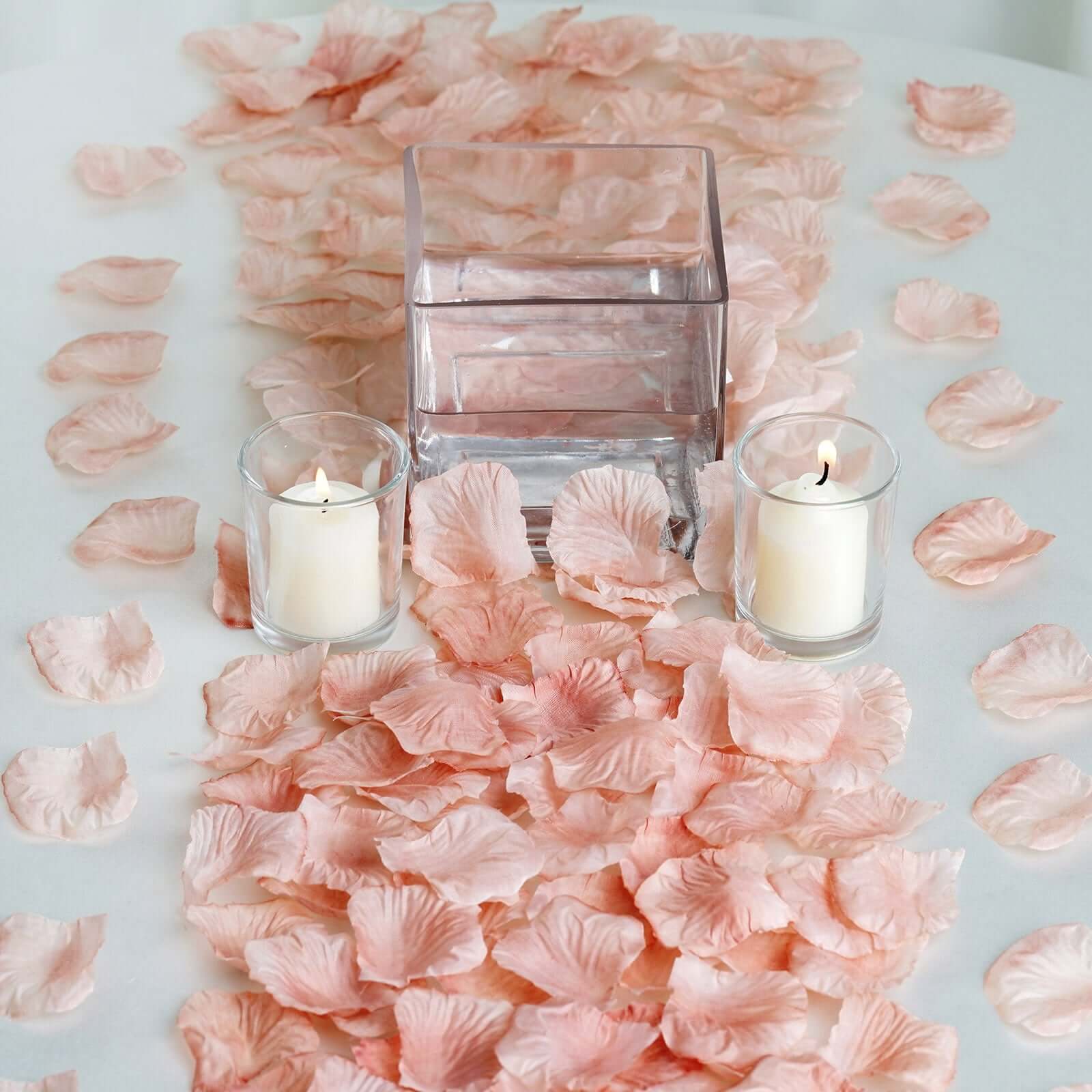 500-Pack Silk Rose Petals Confetti Dusty Rose Round Design - Decorative Table Scatters - Image 7