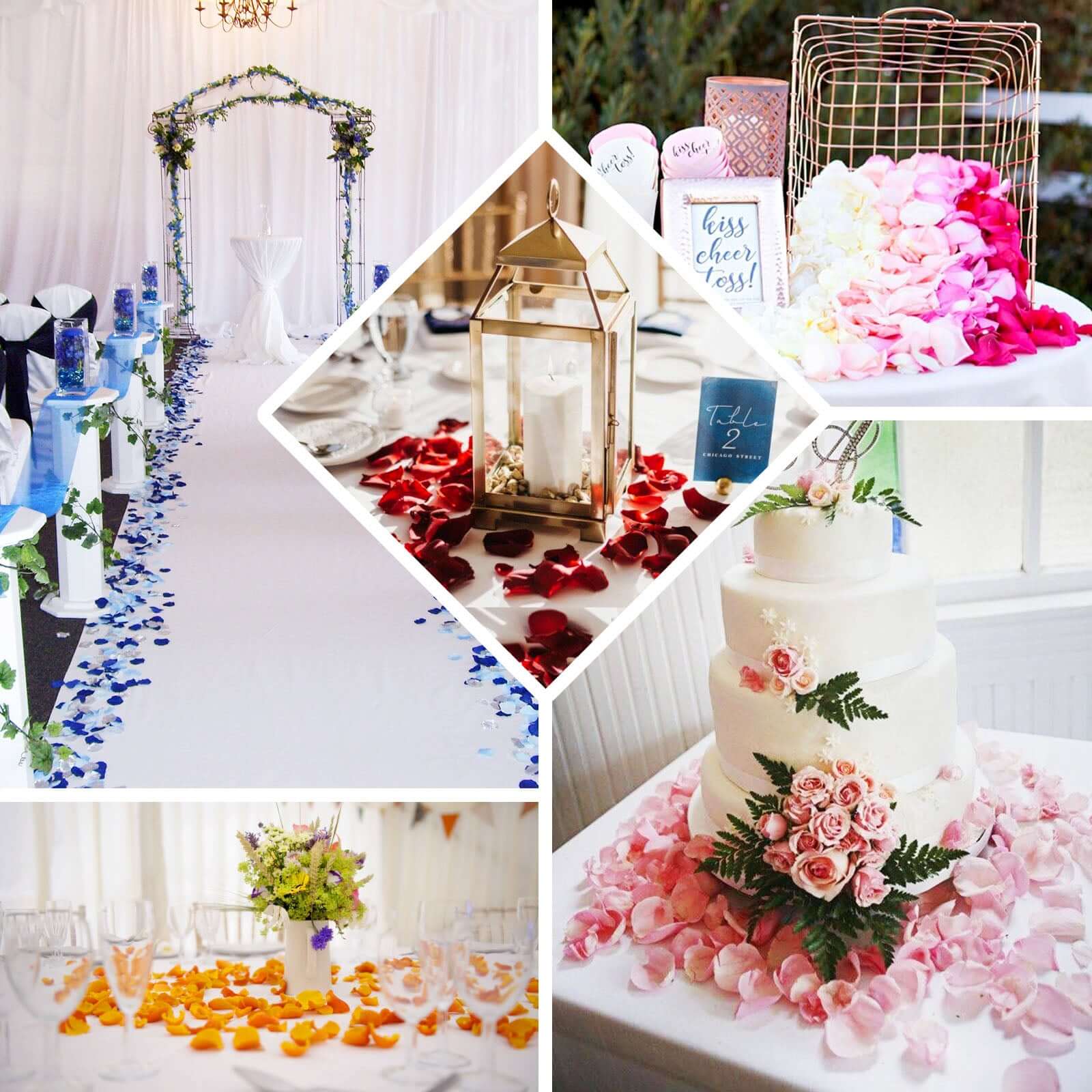 500-Pack Silk Rose Petals Confetti Ivory Round Design - Decorative Table Scatters - Image 5
