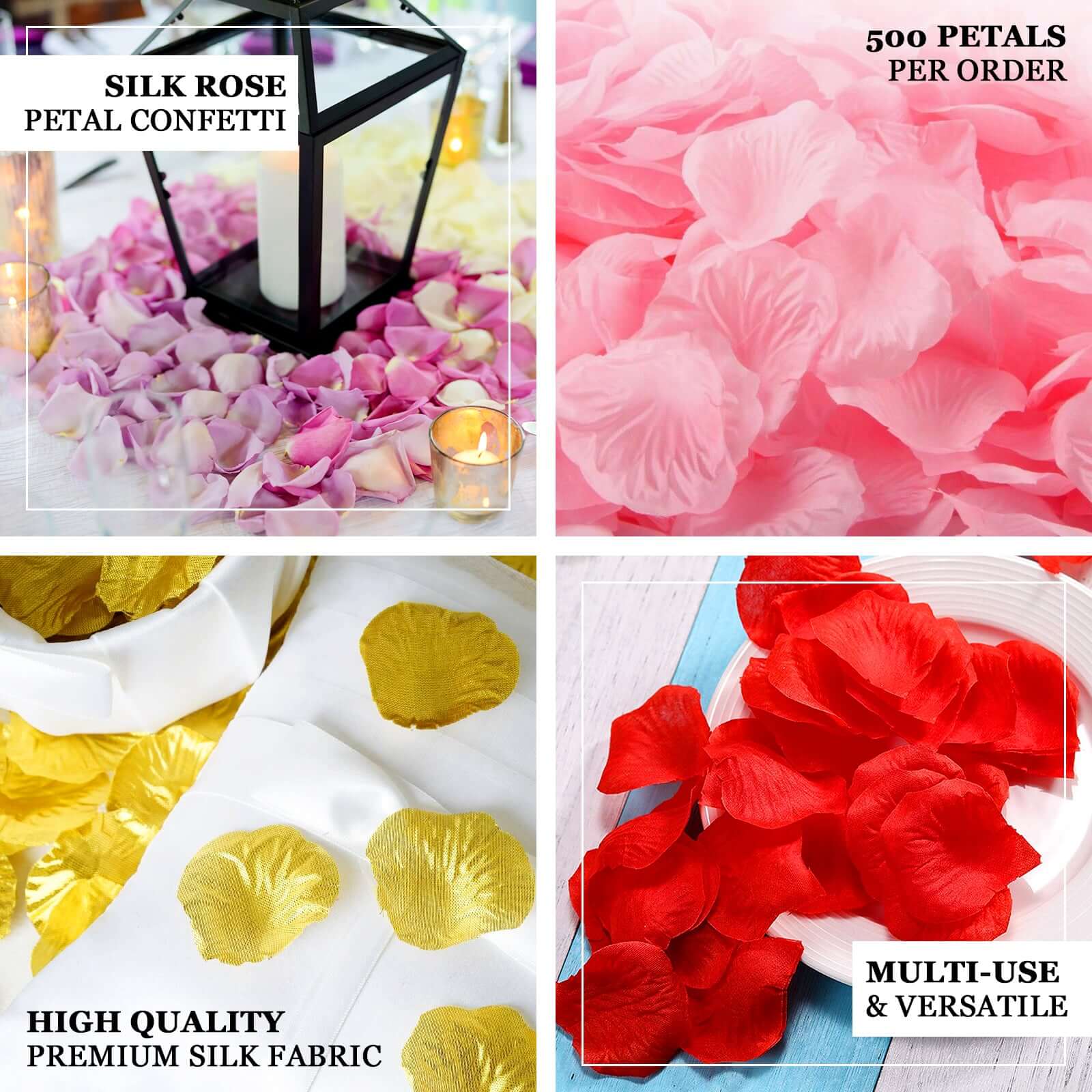 500-Pack Silk Rose Petals Confetti Pink Round Design - Decorative Table Scatters - Image 8