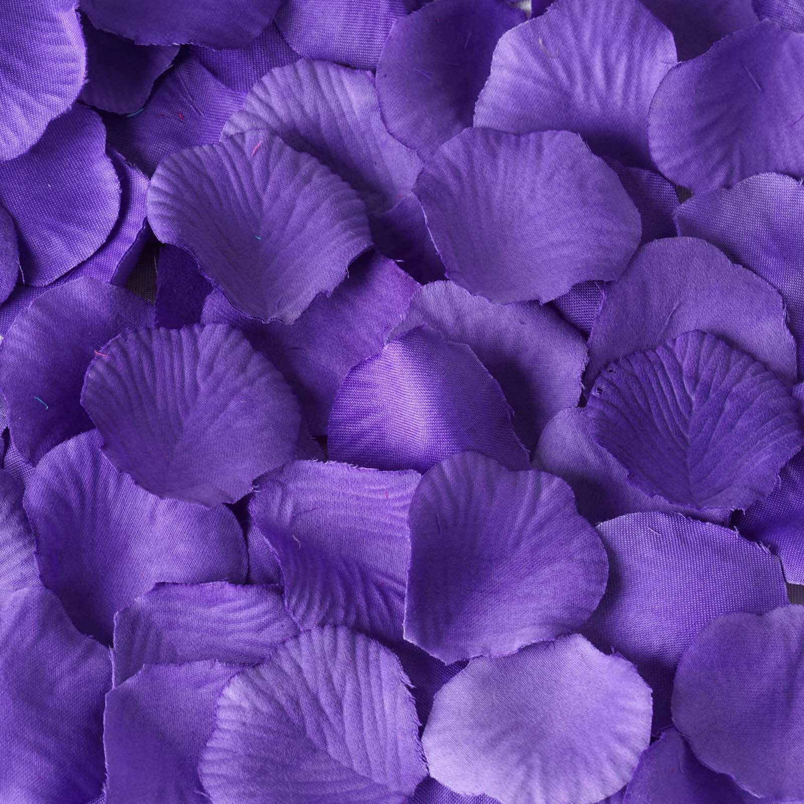 500-Pack Silk Rose Petals Confetti Purple Round Design - Decorative Table Scatters - Image 8