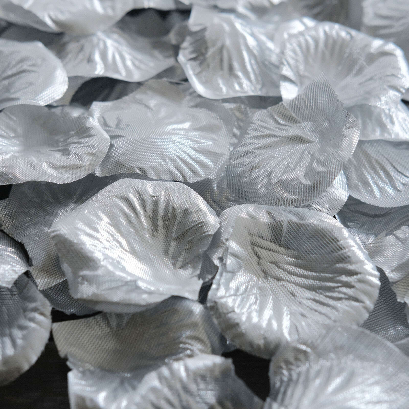 500-Pack Silk Rose Petals Confetti Silver Round Design - Decorative Table Scatters - Image 15